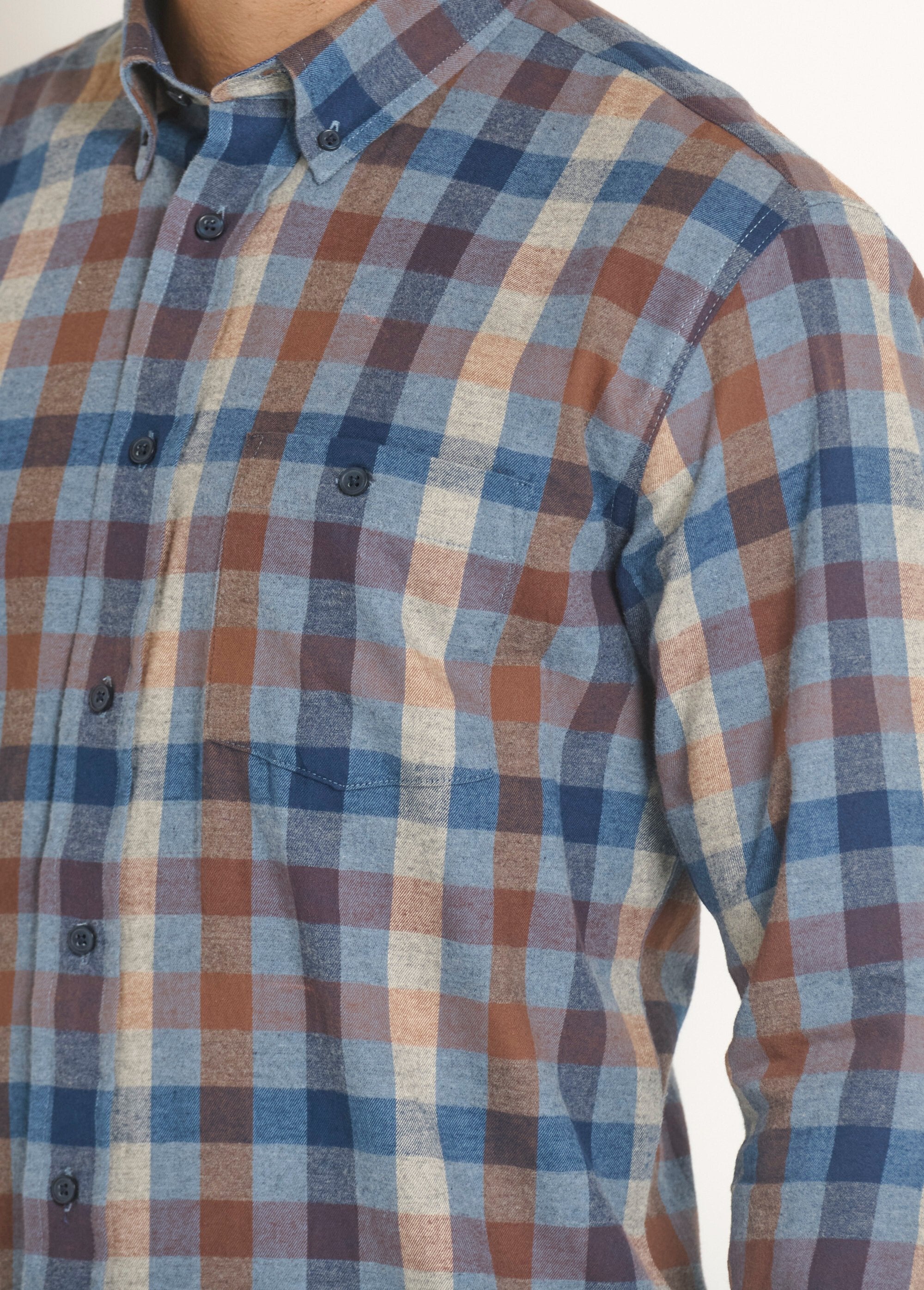 Camicia_a_quadri_in_flanella_calda_Carreaux_beige_et_bleu_DE1_slim