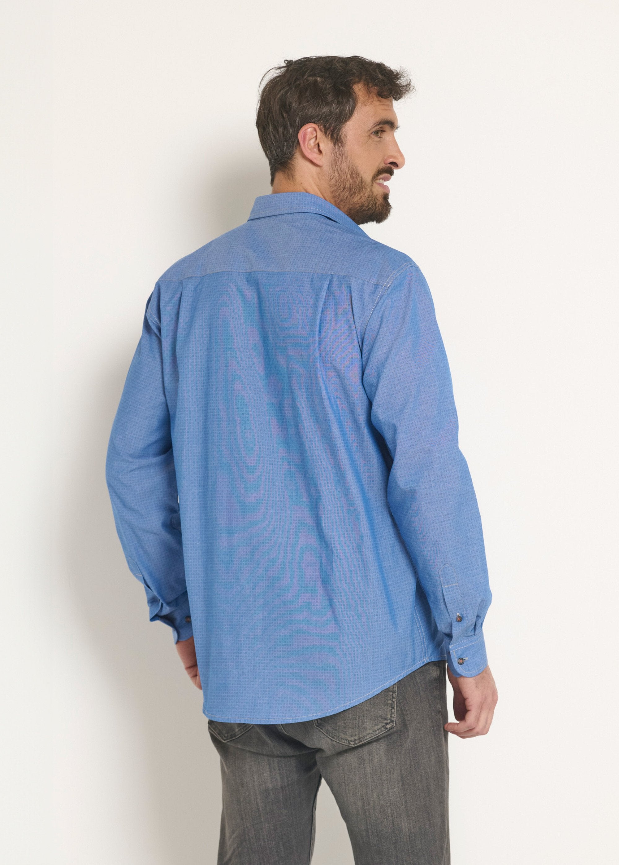 Camicia_in_cotone_stampato_chambray_Bleu_DO1_slim