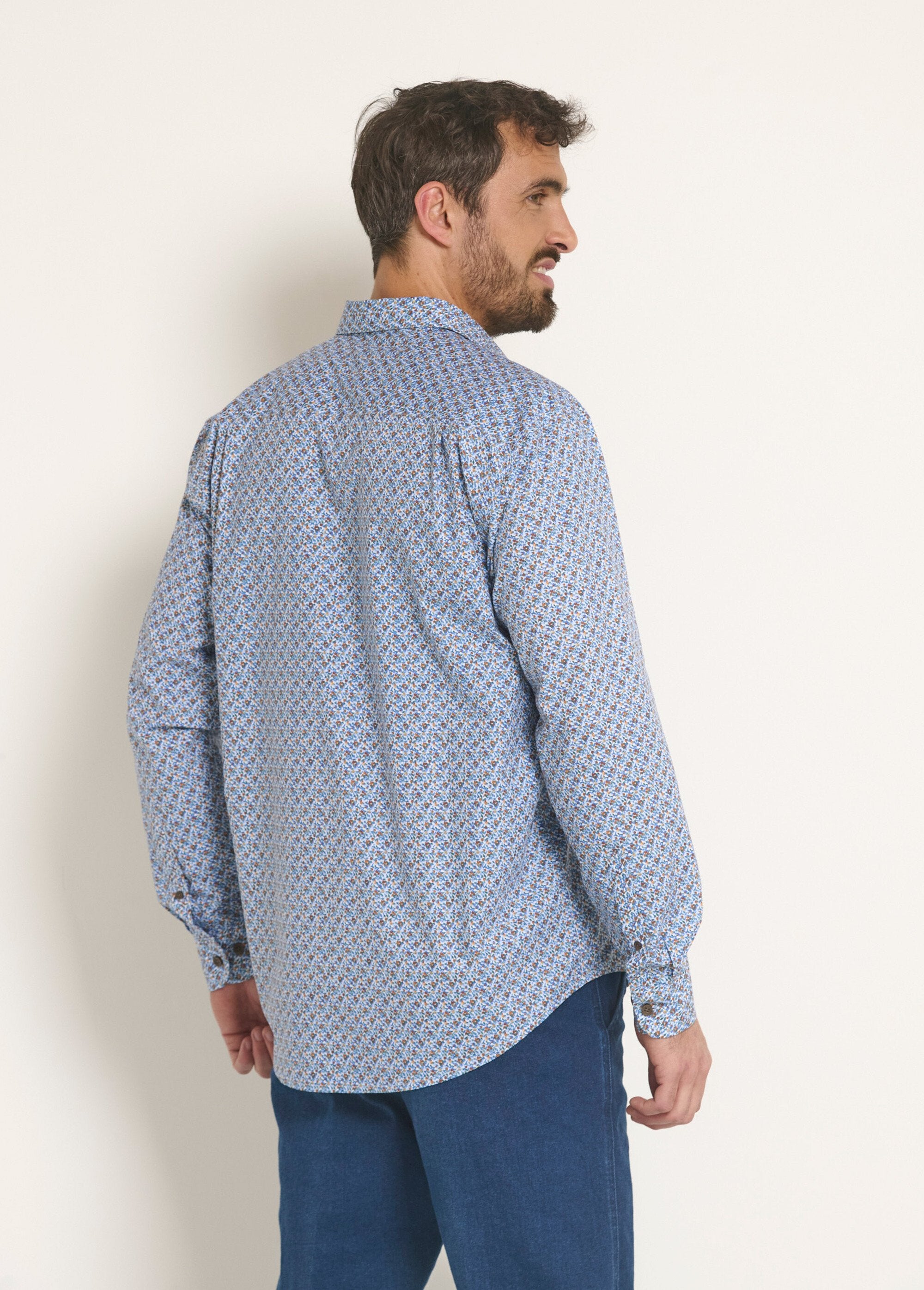 Camicia_a_maniche_lunghe_in_cotone_con_microfantasia_Bleu_DO1_slim