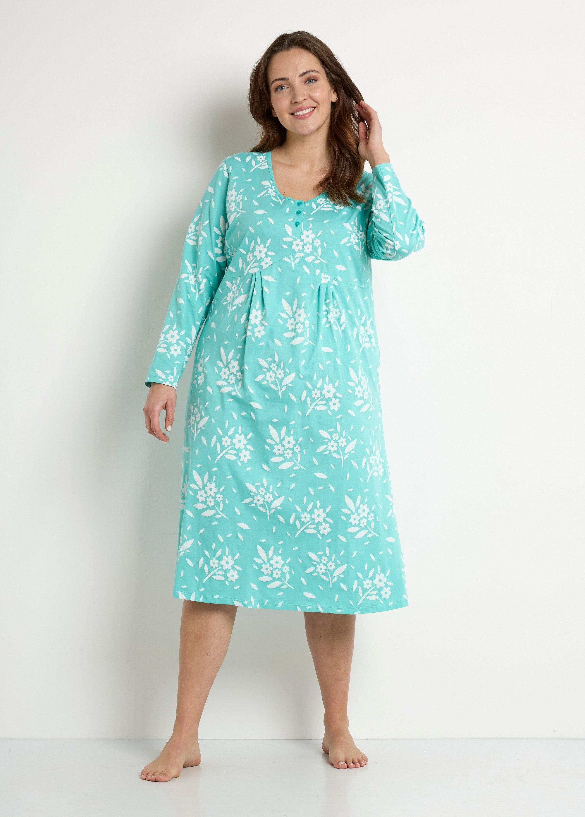 Camicia_da_notte_abbottonata_in_cotone_floreale_di_media_lunghezza_Vert_FA1_curvy