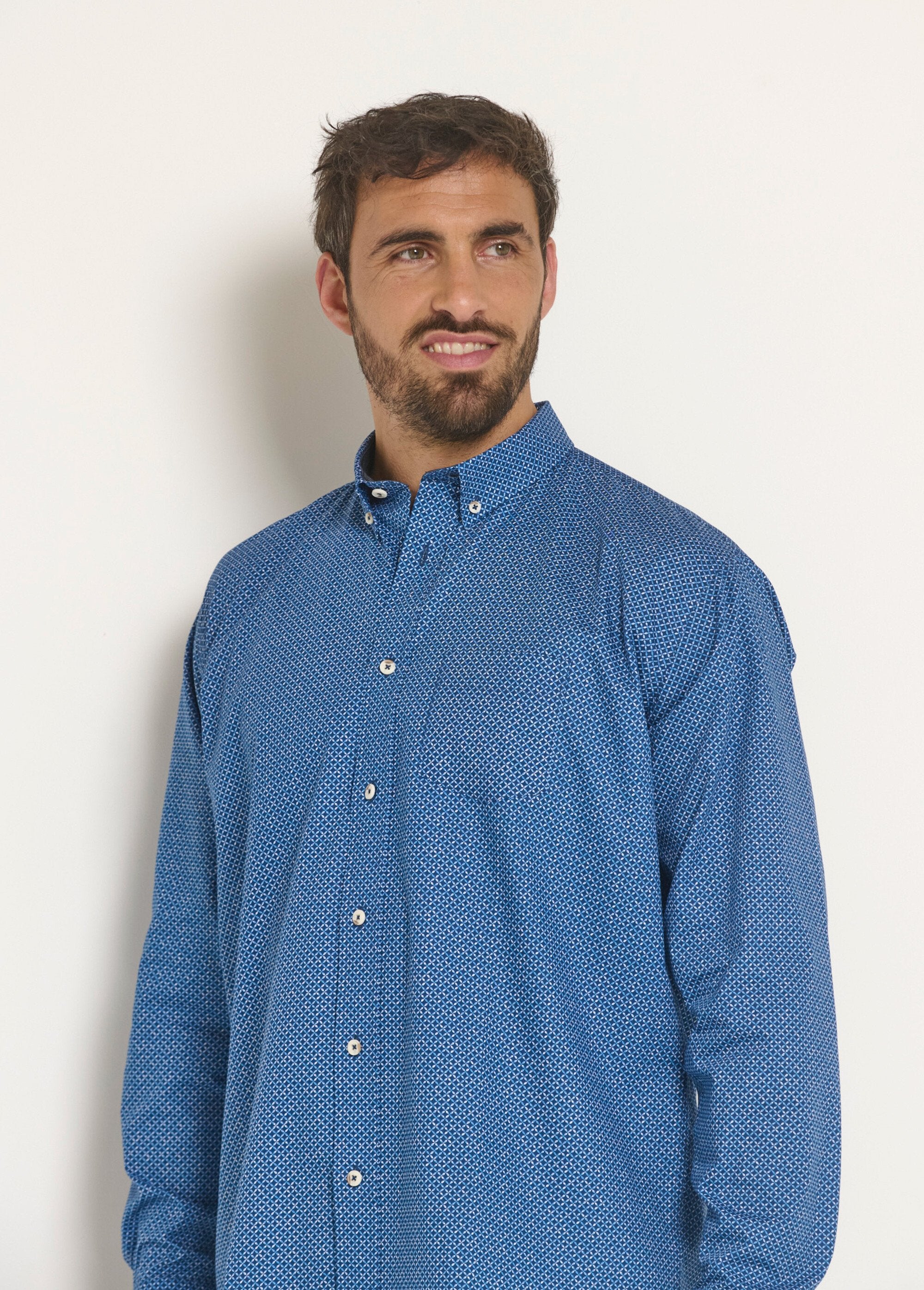 Camicia_di_cotone_a_maniche_lunghe_fantasia_Bleu_DE1_slim