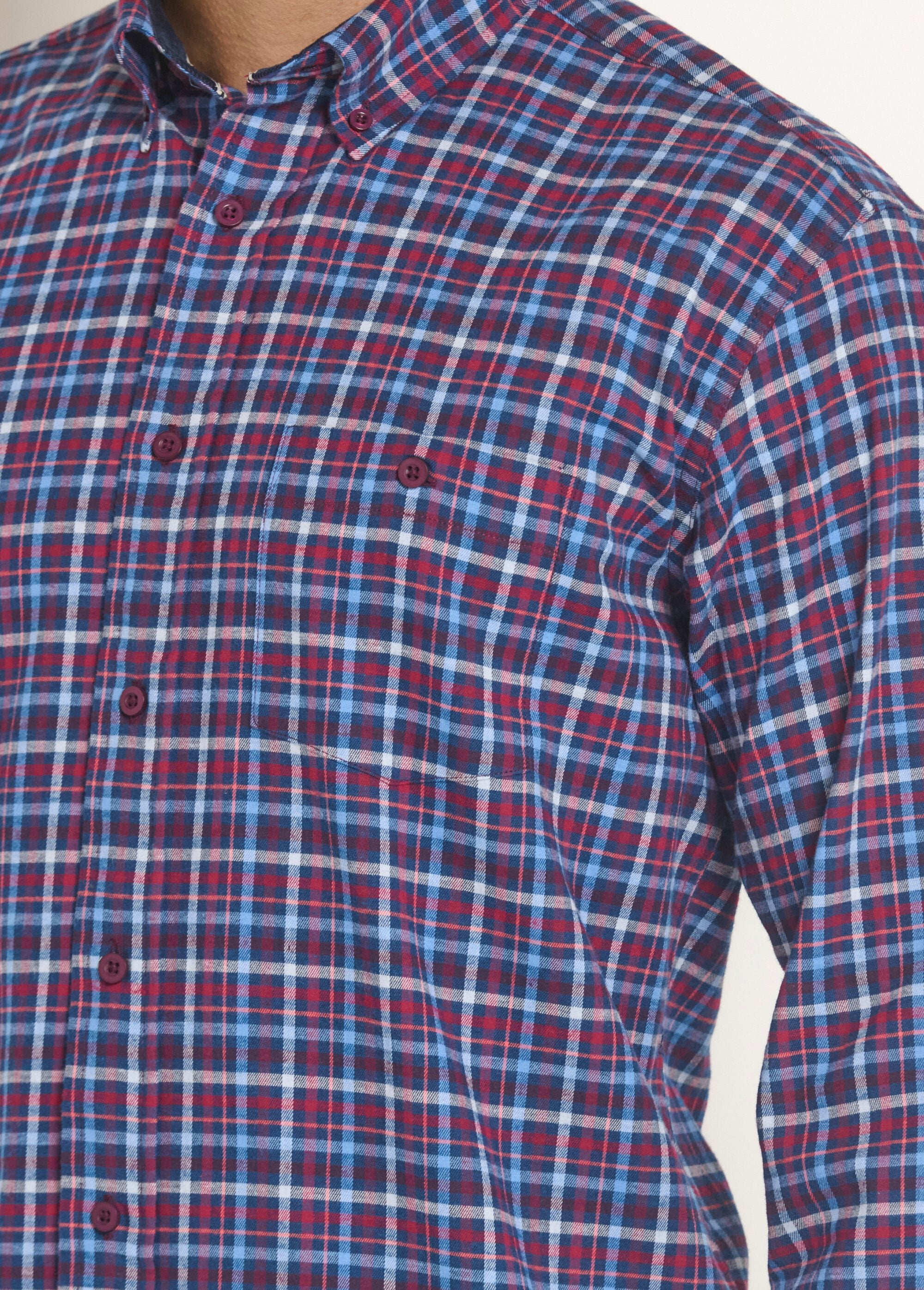 Camicia_di_flanella_stretch_a_quadri_Carreaux_bleu_DE2_slim