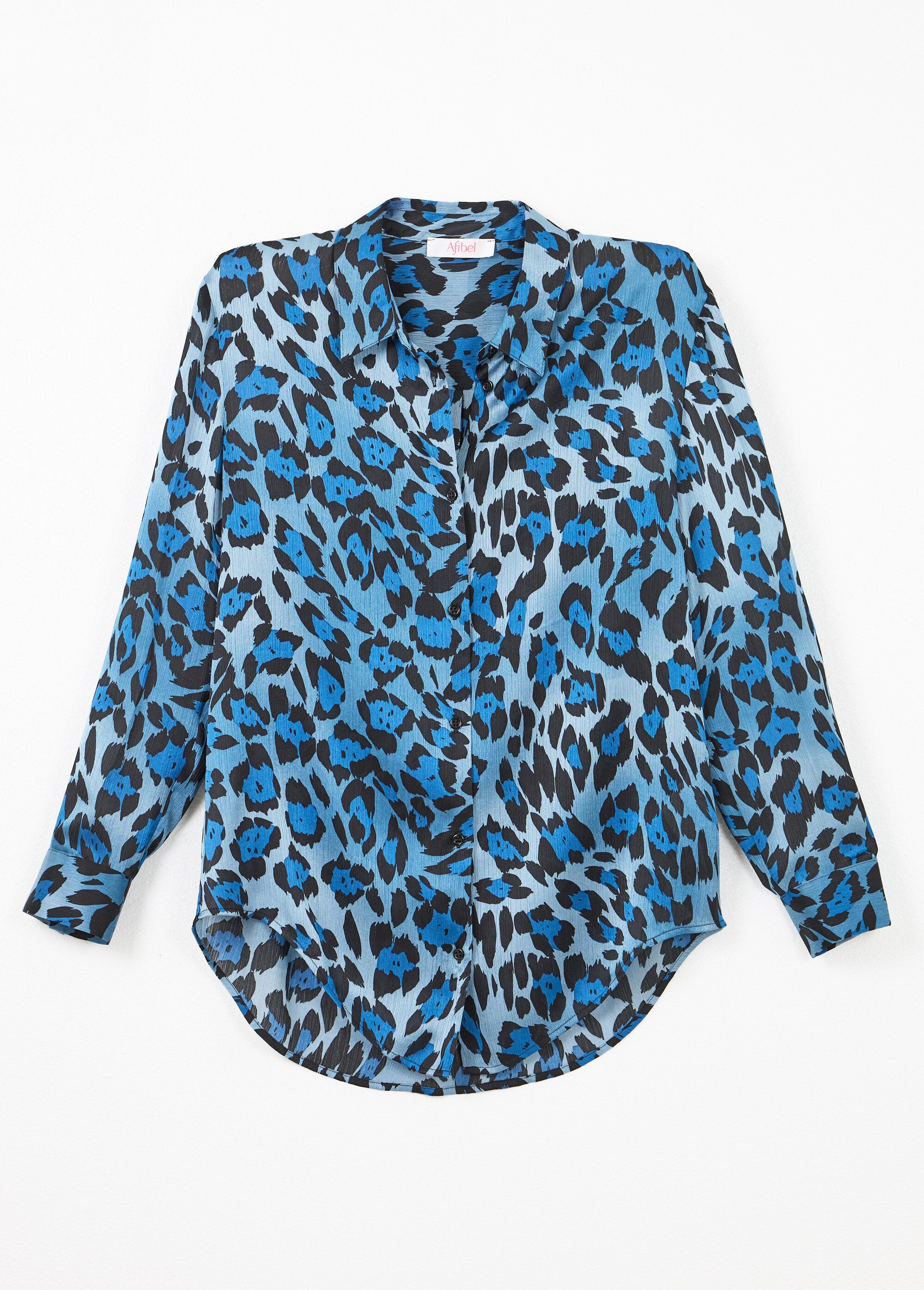 Camicetta_button-down_in_raso_a_maniche_lunghe_Imprime_bleu_AP1_slim