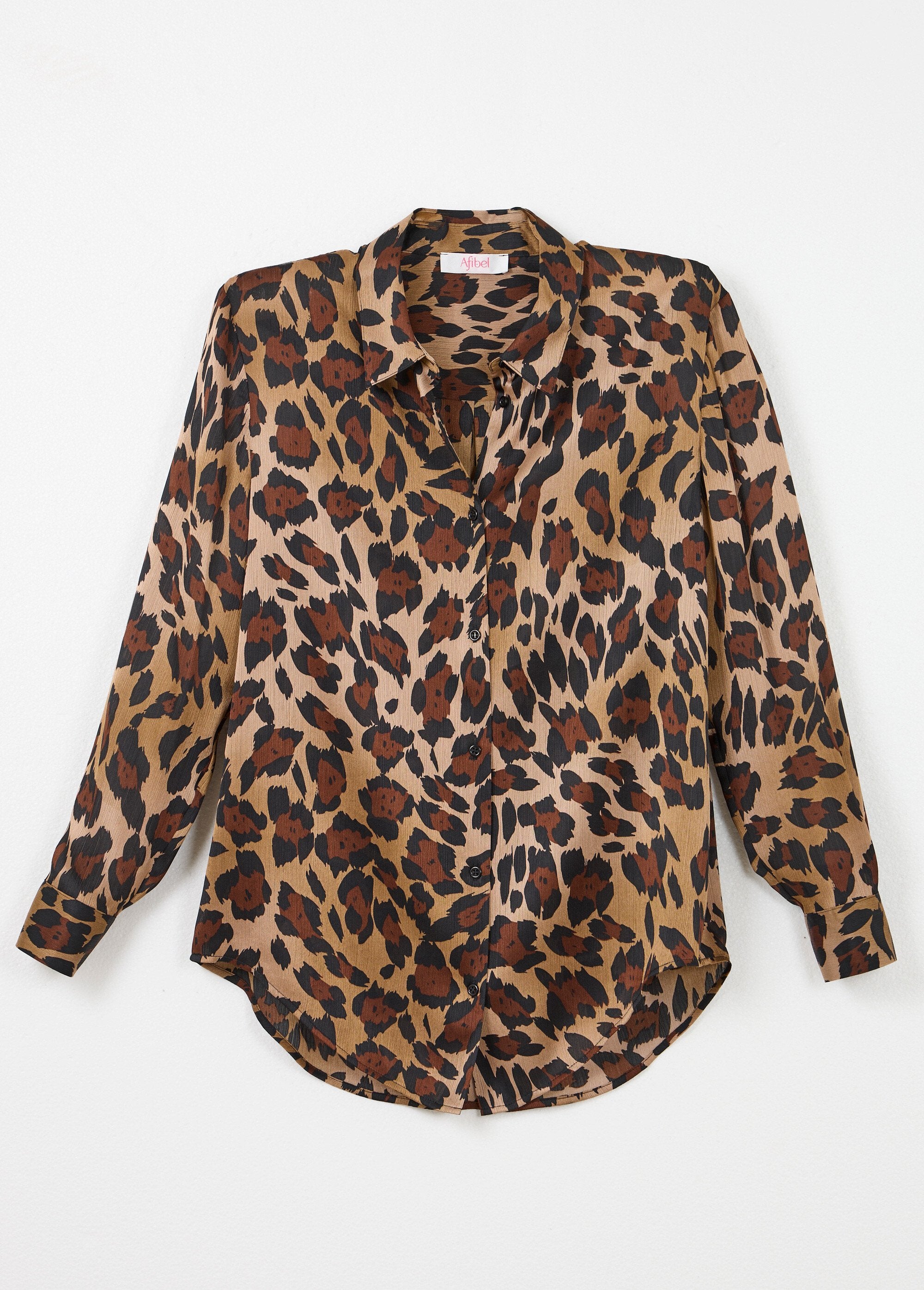 Camicetta_button-down_in_raso_a_maniche_lunghe_Imprime_marron_AP1_slim