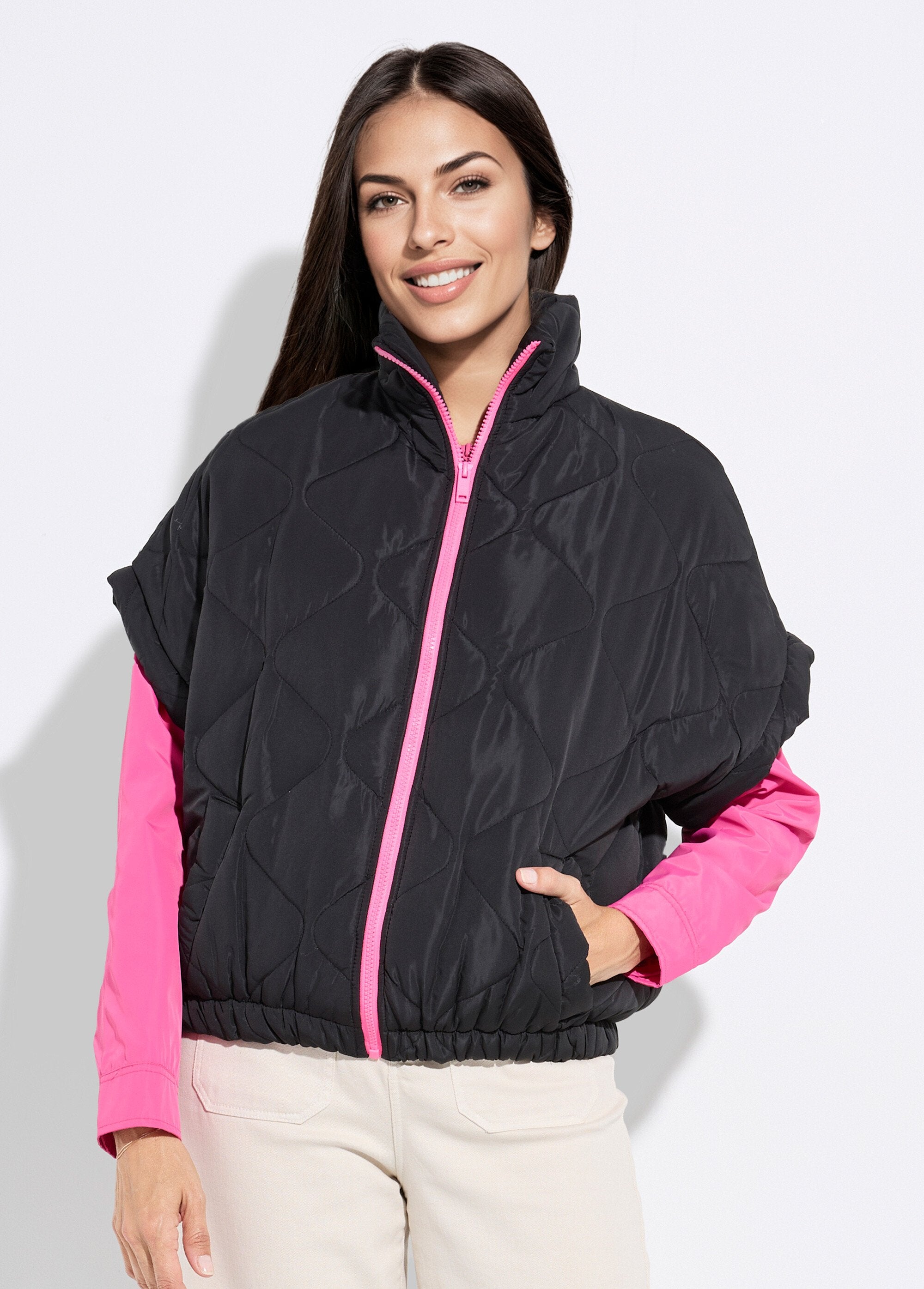 Piumino_opaco_senza_maniche_con_zip_fluorescente_Noir_FA1_slim