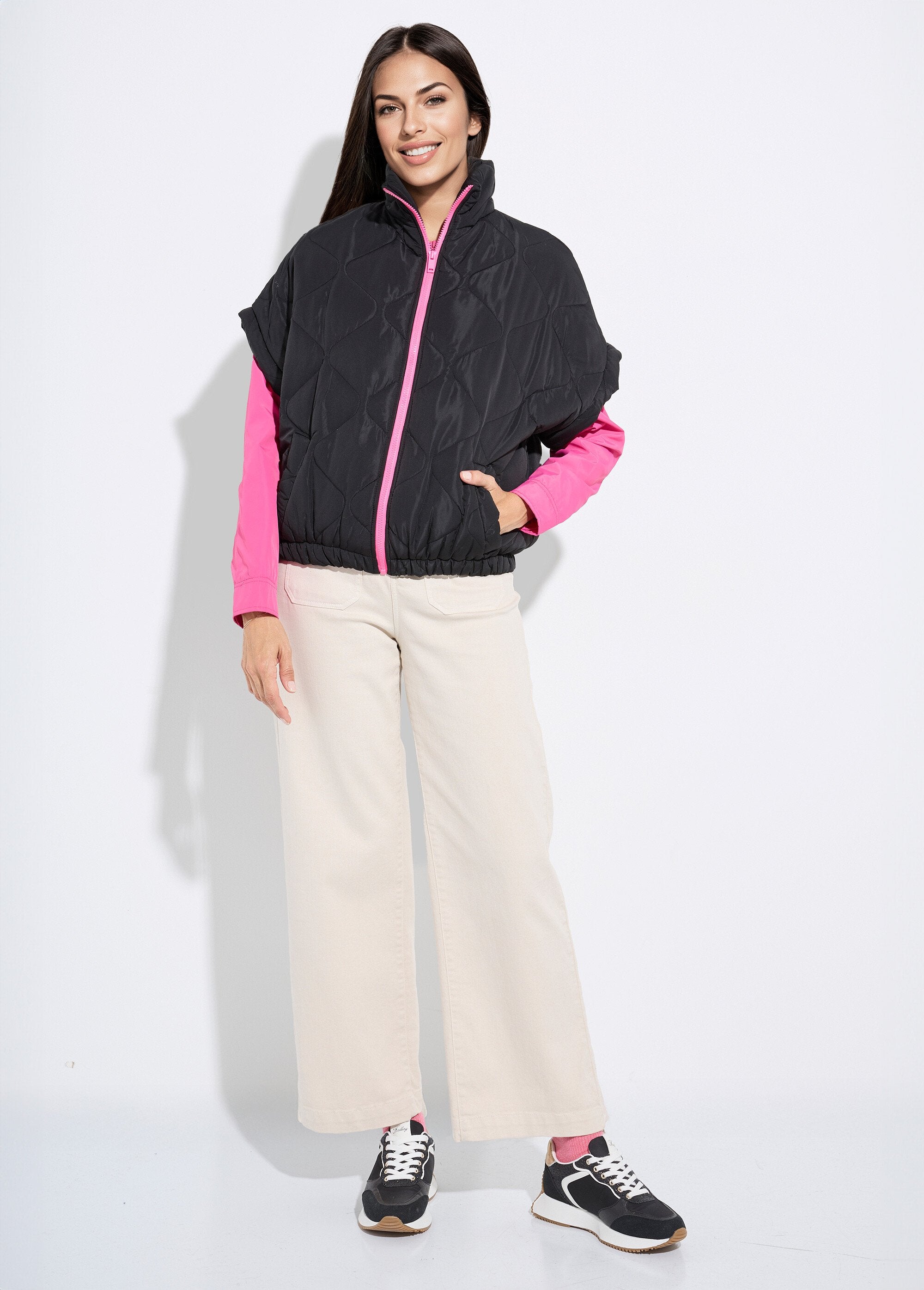Piumino_opaco_senza_maniche_con_zip_fluorescente_Noir_SF1_slim