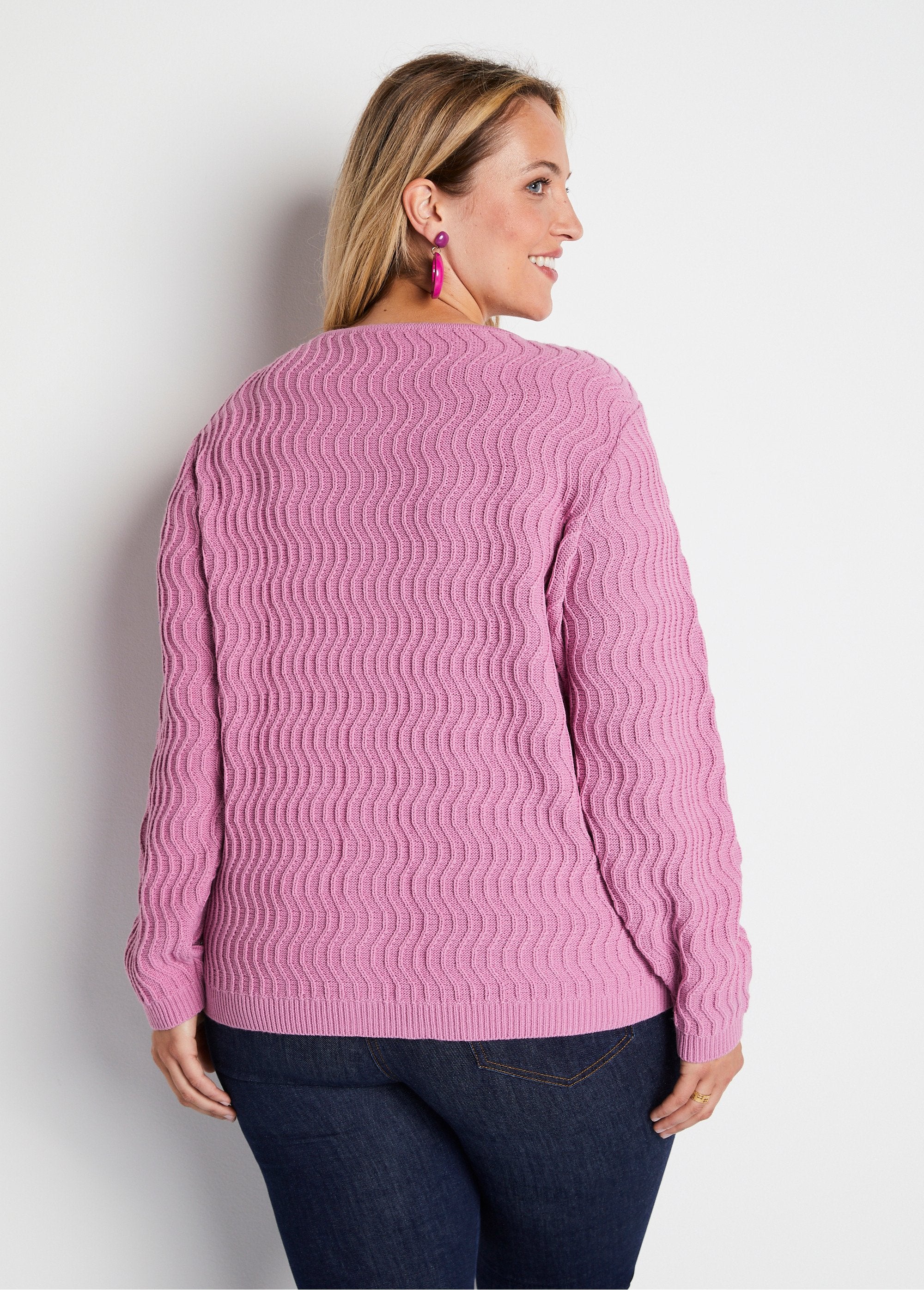 Cardigan_corto_a_maglia_fantasia_con_bottoni_Rosa_antico_DO1_curvy