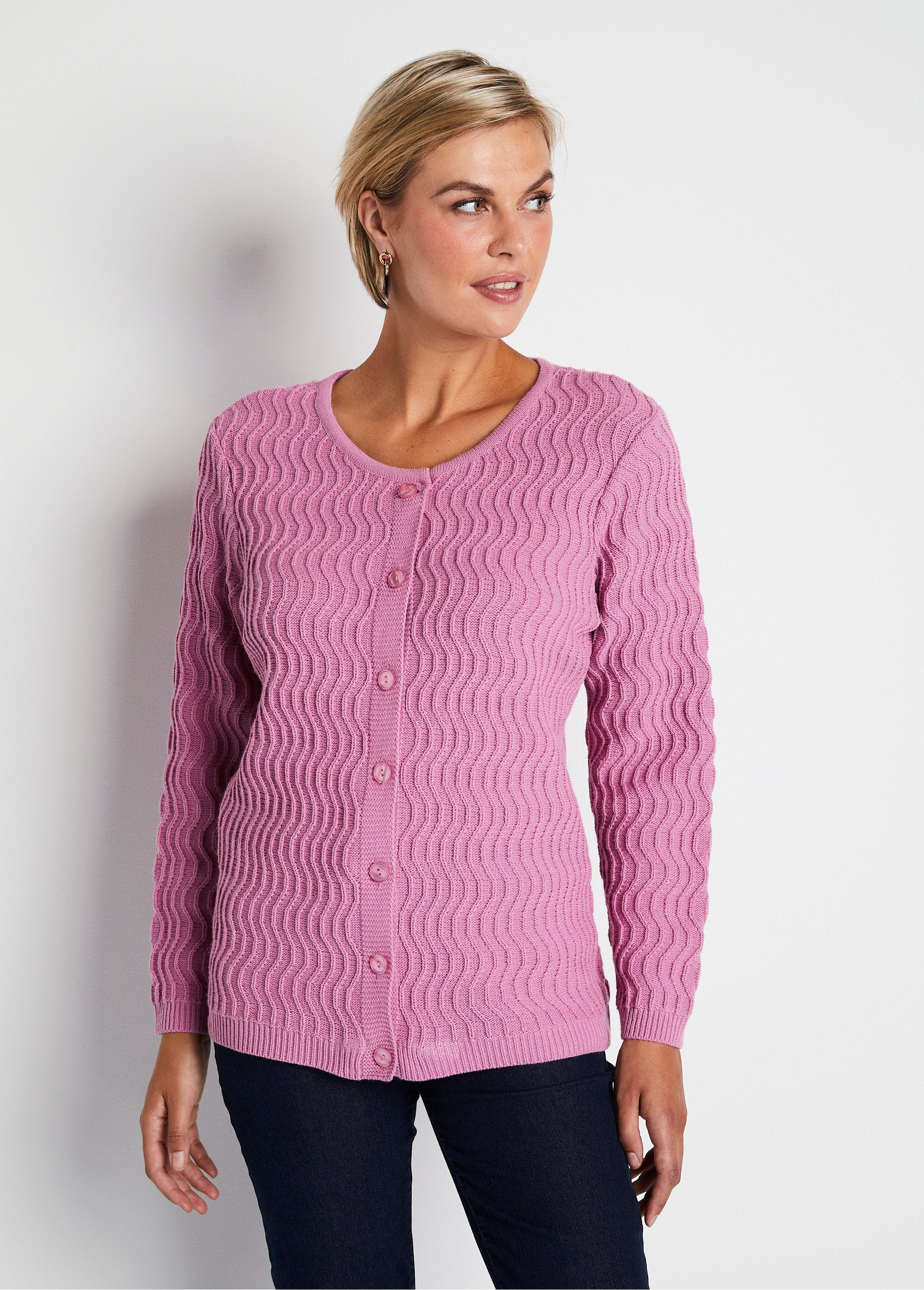 Cardigan_corto_a_maglia_fantasia_con_bottoni_Rosa_antico_FA1_slim