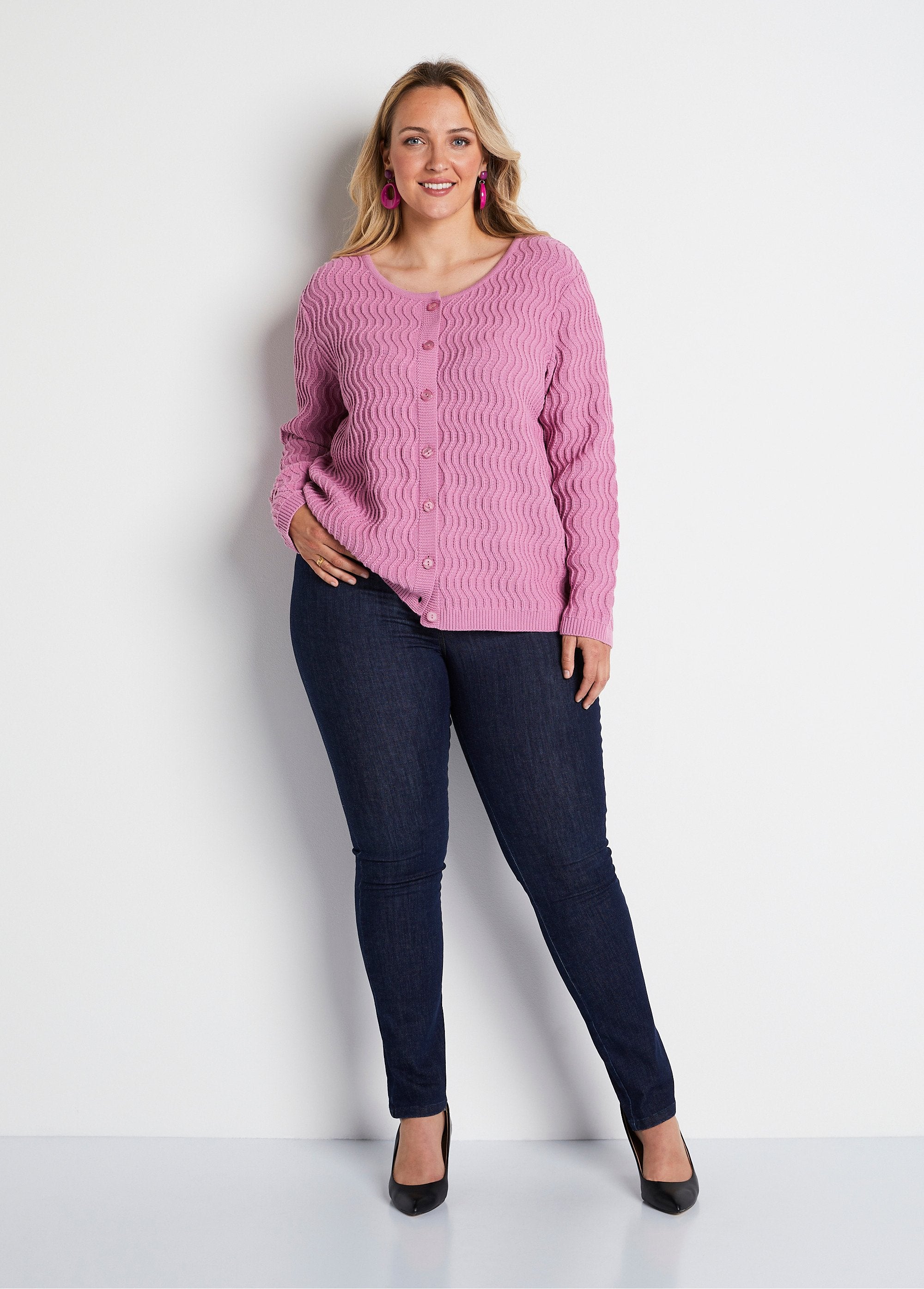 Cardigan_corto_a_maglia_fantasia_con_bottoni_Rosa_antico_SF1_curvy