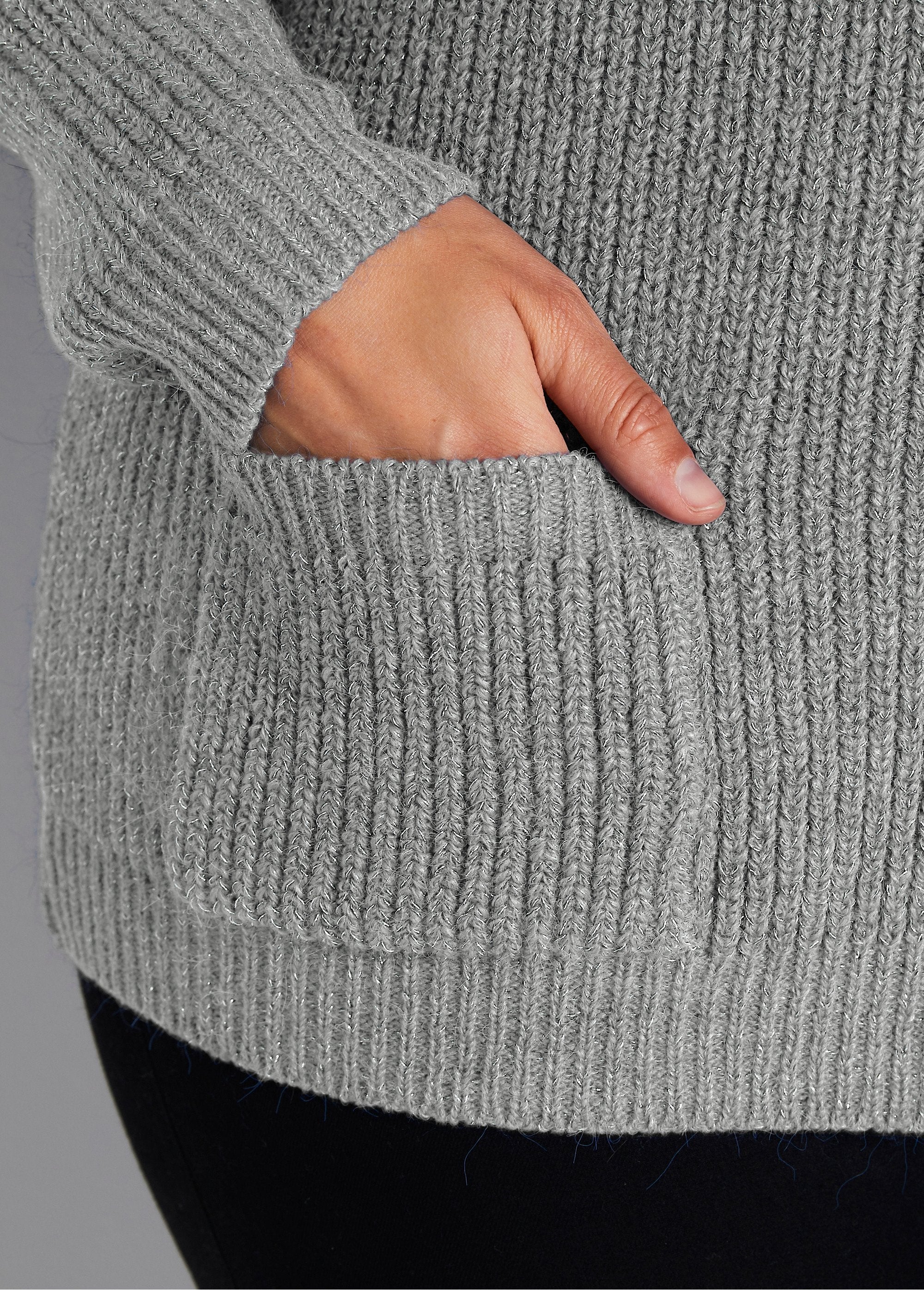 Cardigan_abbottonato_di_media_lunghezza_in_maglia_perlata_con_lana_GRIGIO_DE1_curvy