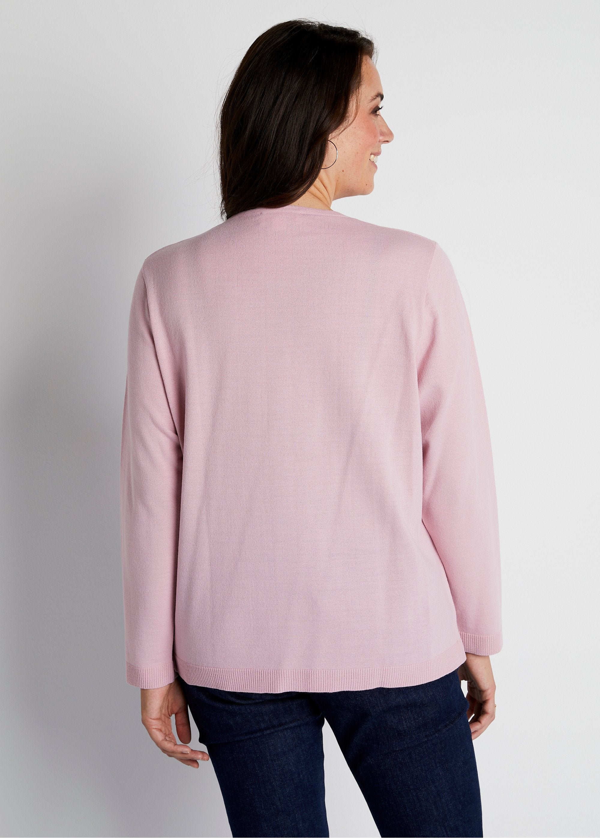 Cardigan_corto,_liscio_e_abbottonato_ROSA_DO1_curvy