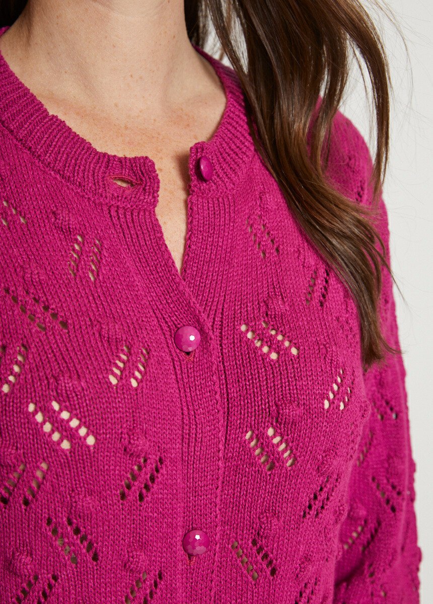 Cardigan_corto_abbottonato_in_maglia_a_palline_Cassis_DE2_slim