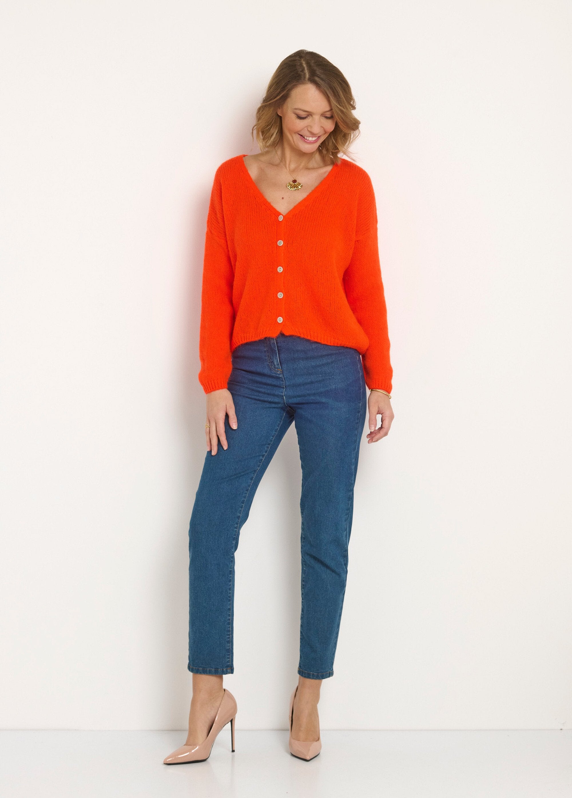 Caldo_cardigan_in_mohair_con_scollo_a_V_Orange_SF1_slim