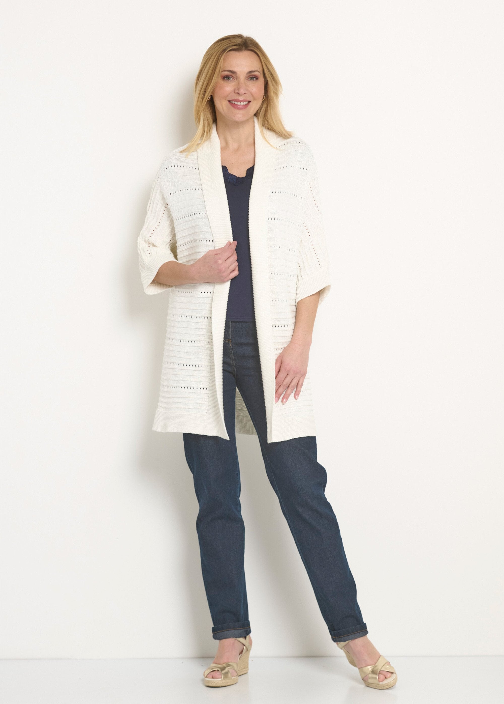 Cardigan_lungo_traforato,_vestibilità_comfort_Ecru_SF1_slim