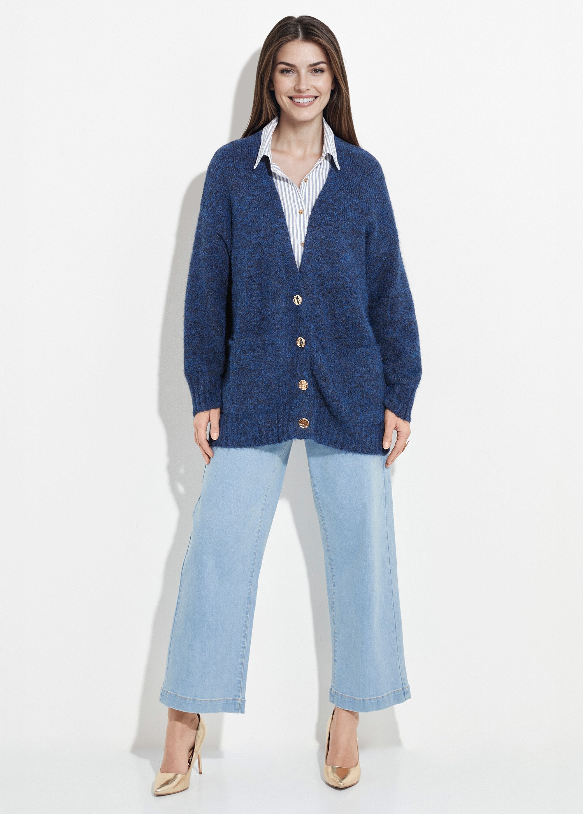 Caldo_cardigan_lungo_con_lana_e_bottoni_in_metallo_Bleu_SF1_slim