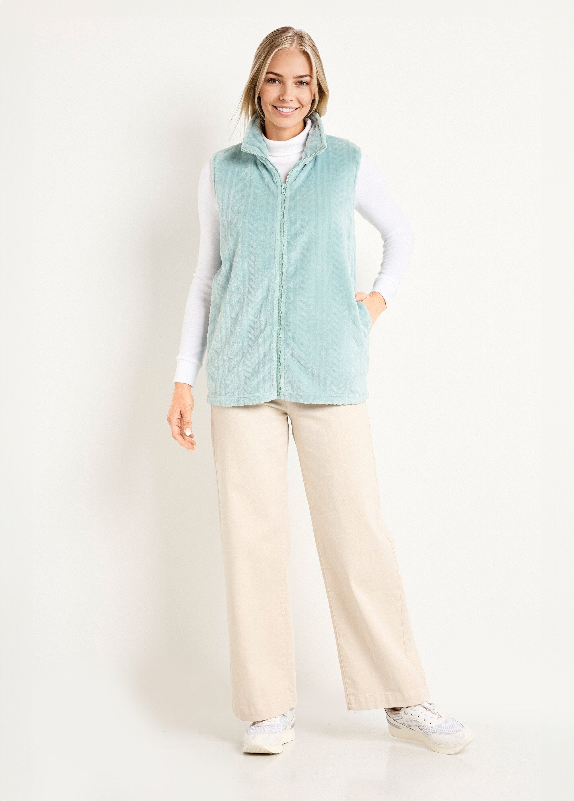 Gilet_senza_maniche_in_pile_con_cerniera_e_felpa_al_tatto_Vert_SF1_slim