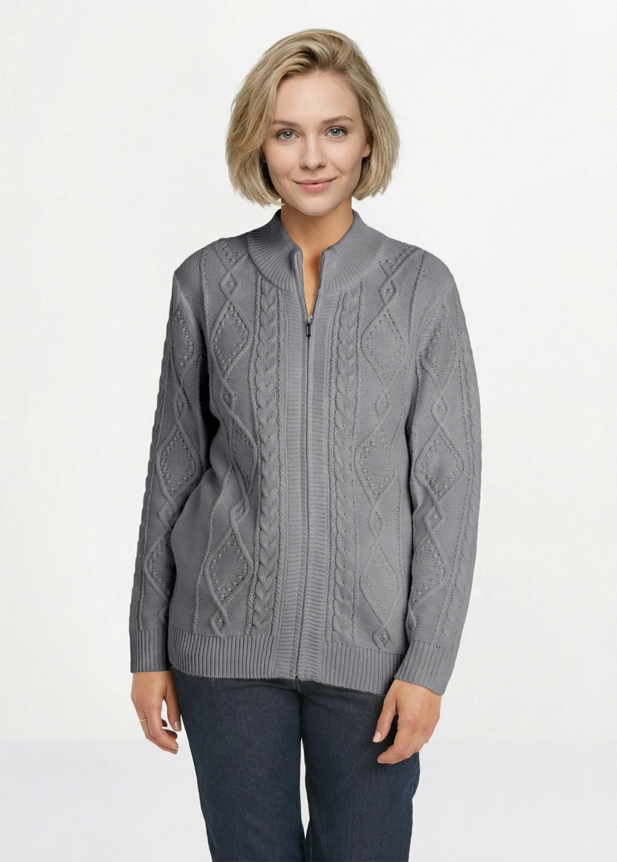 Caldo_cardigan_con_zip_e_collo_alto_lavorato_a_maglia_Grigio_FA1_slim