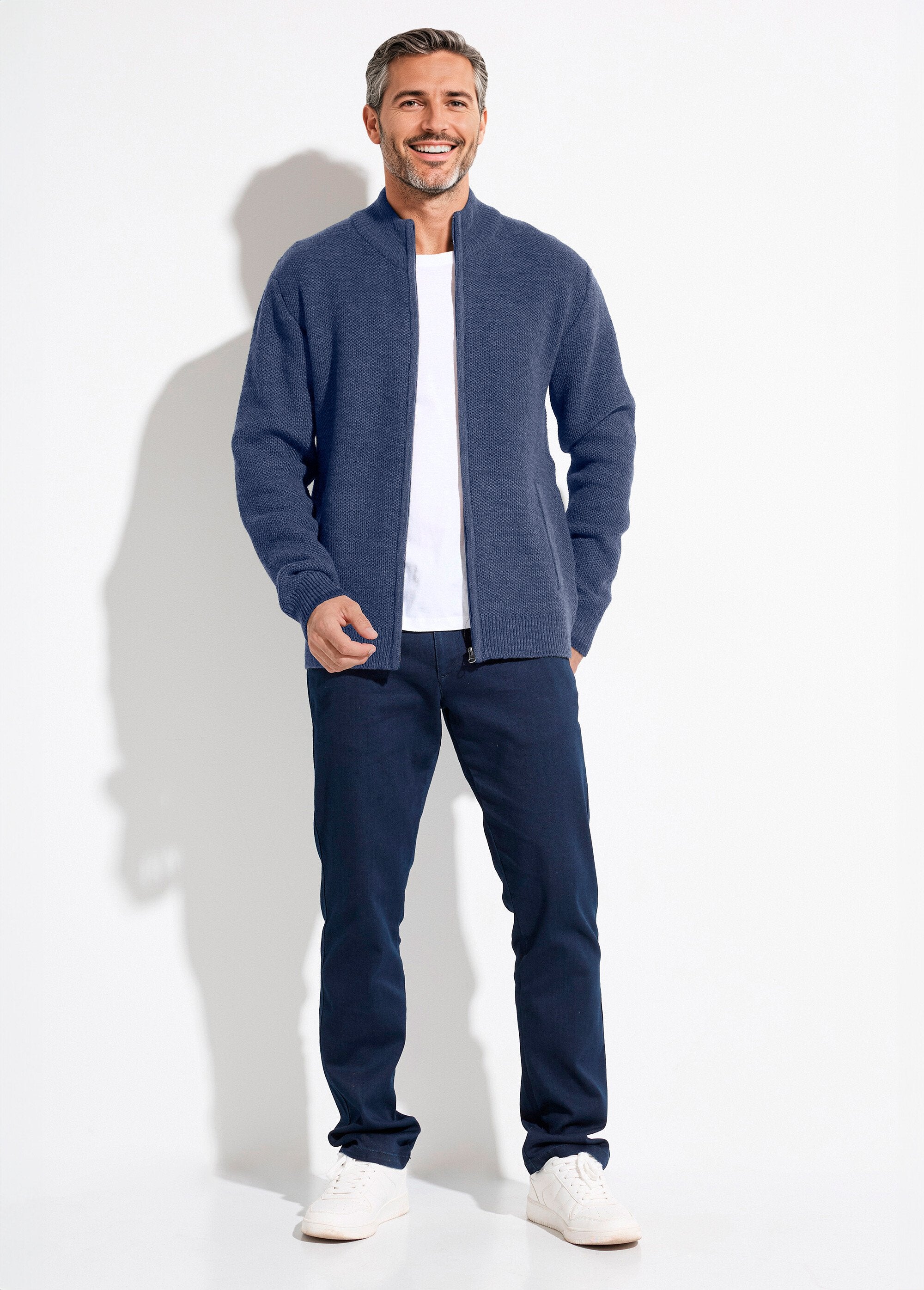 Cardigan_con_cerniera_e_collo_alto_in_maglia_di_lana_screziata_Bleu_SF1_slim