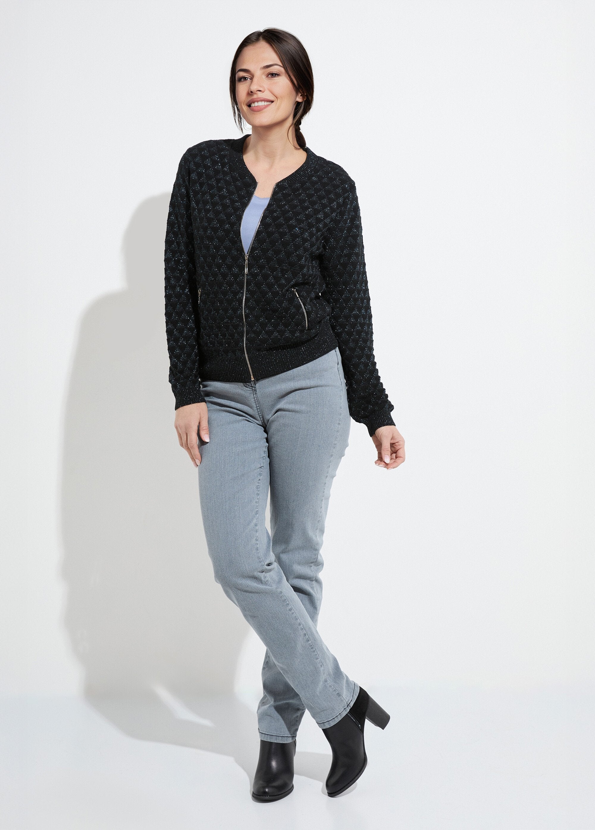 Cardigan_con_zip_stile_bomber_in_maglia_lucida_Noir_SF1_slim