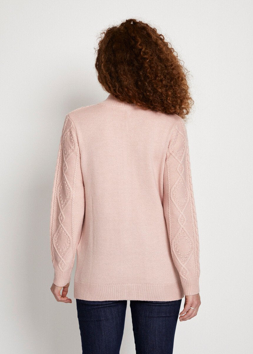 Caldo_cardigan_con_zip_e_collo_alto_lavorato_a_maglia_Rosa_DO1_slim