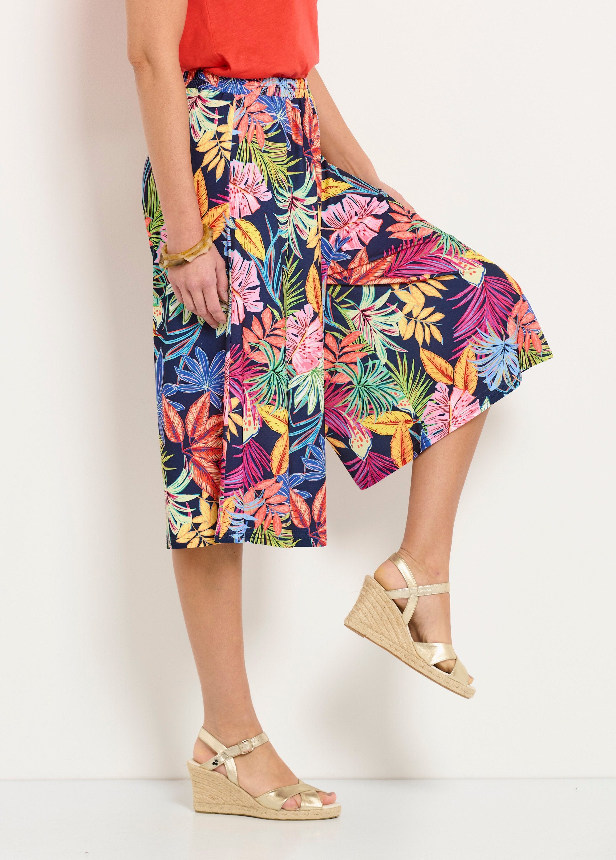 Culottes_con_stampa_a_foglie_ed_elastico_in_vita_Marine_et_rose_DR1_slim