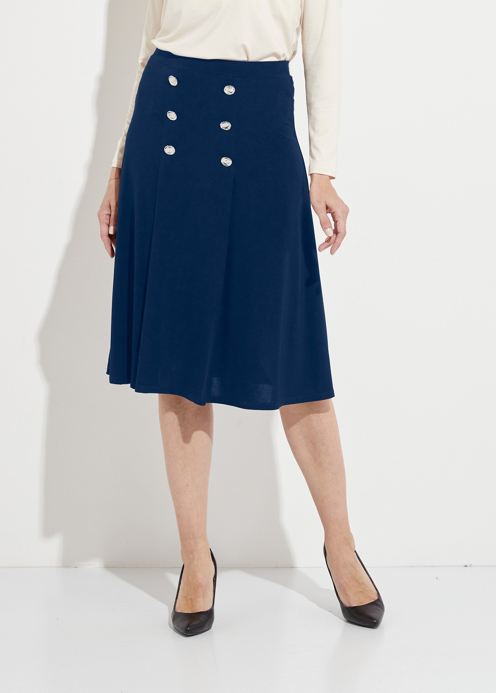 Gonna_svasata_di_media_lunghezza_in_maglia_liscia_con_ponte_Marine_FA1_slim