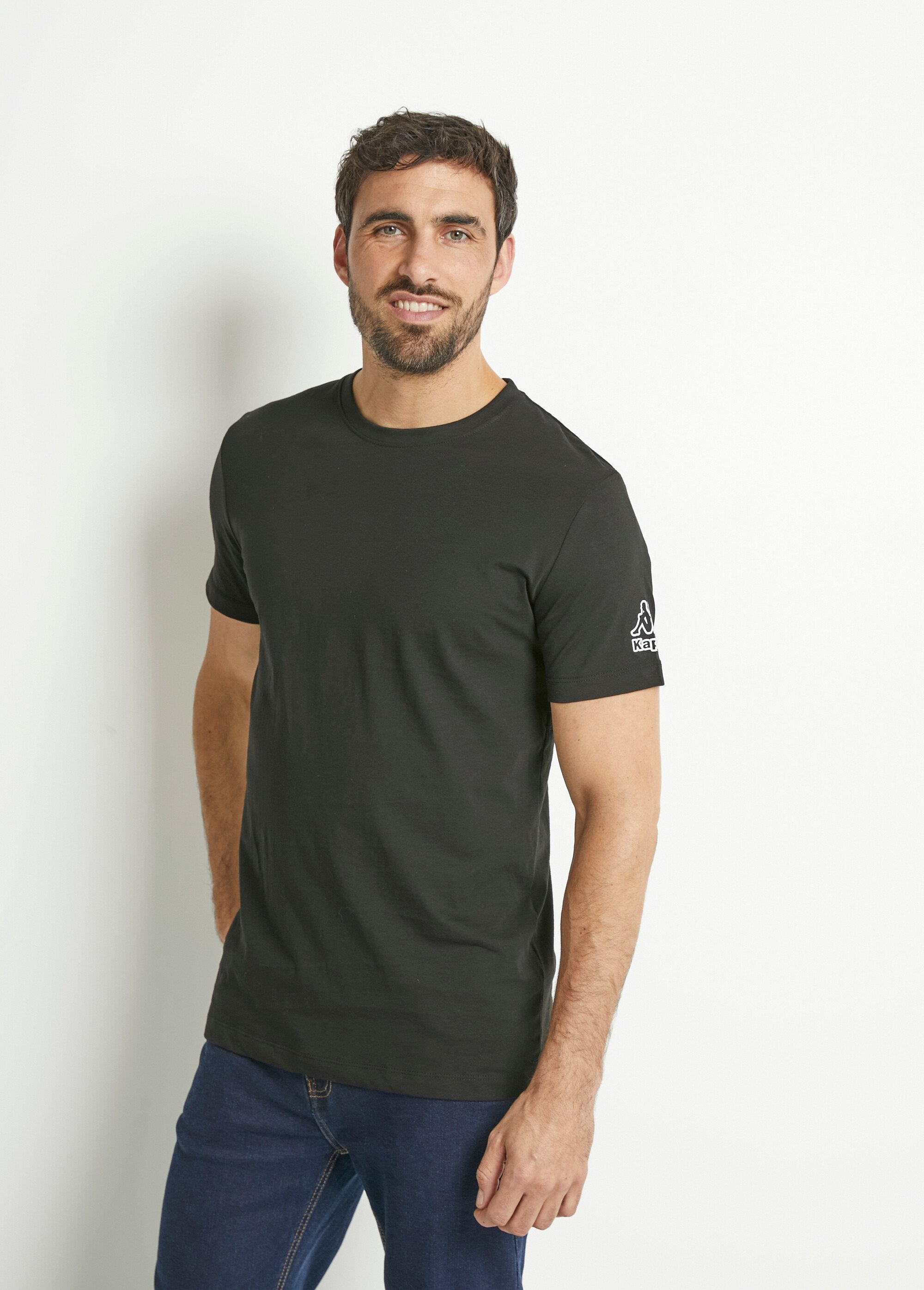 Kappa®_-_Set_di_2_T-shirt_con_logo_e_colletto_rotondo_Noir_lot_2_FA1_slim