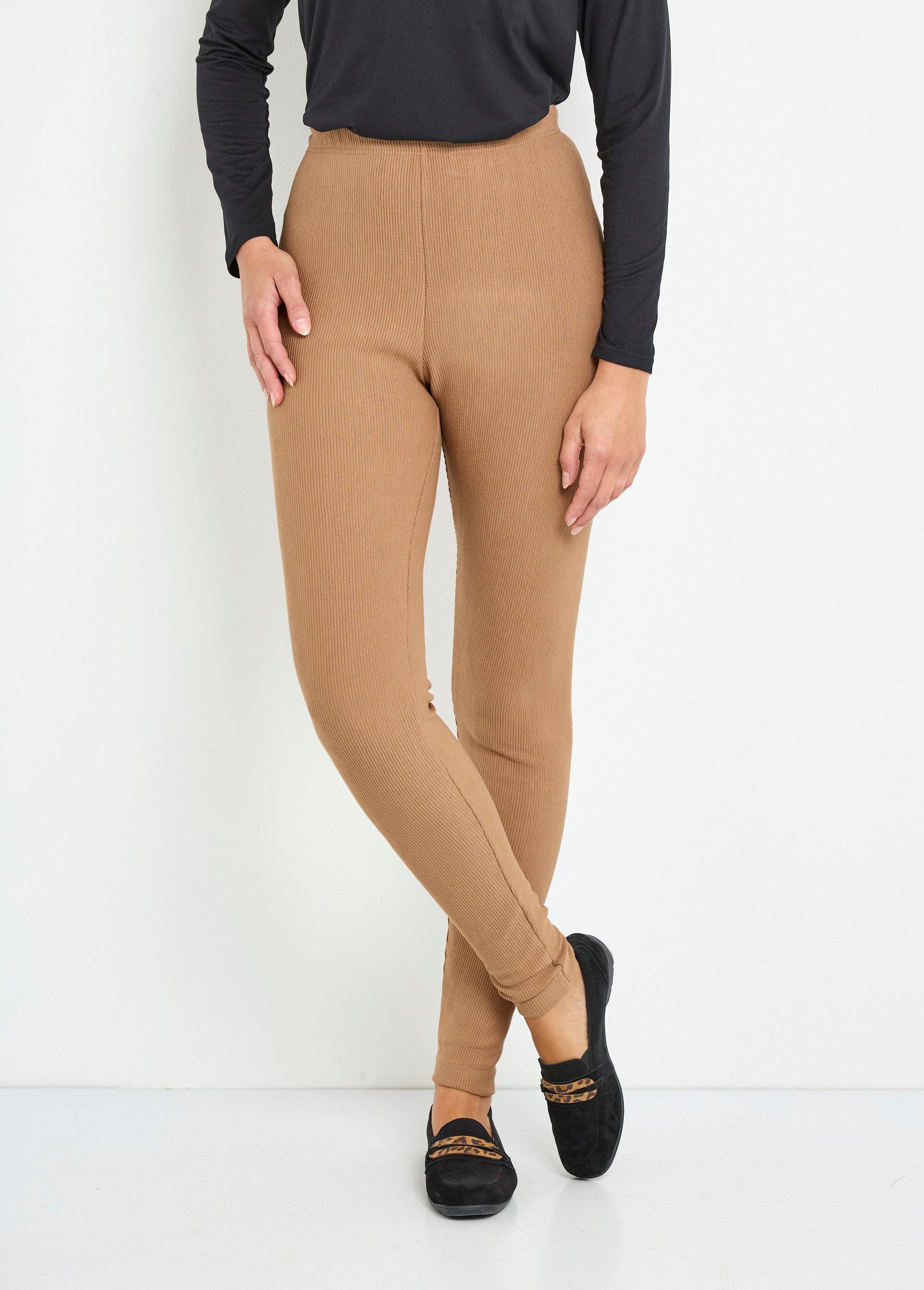 Leggings_a_coste_con_elastico_in_vita_Camel_FA1_slim