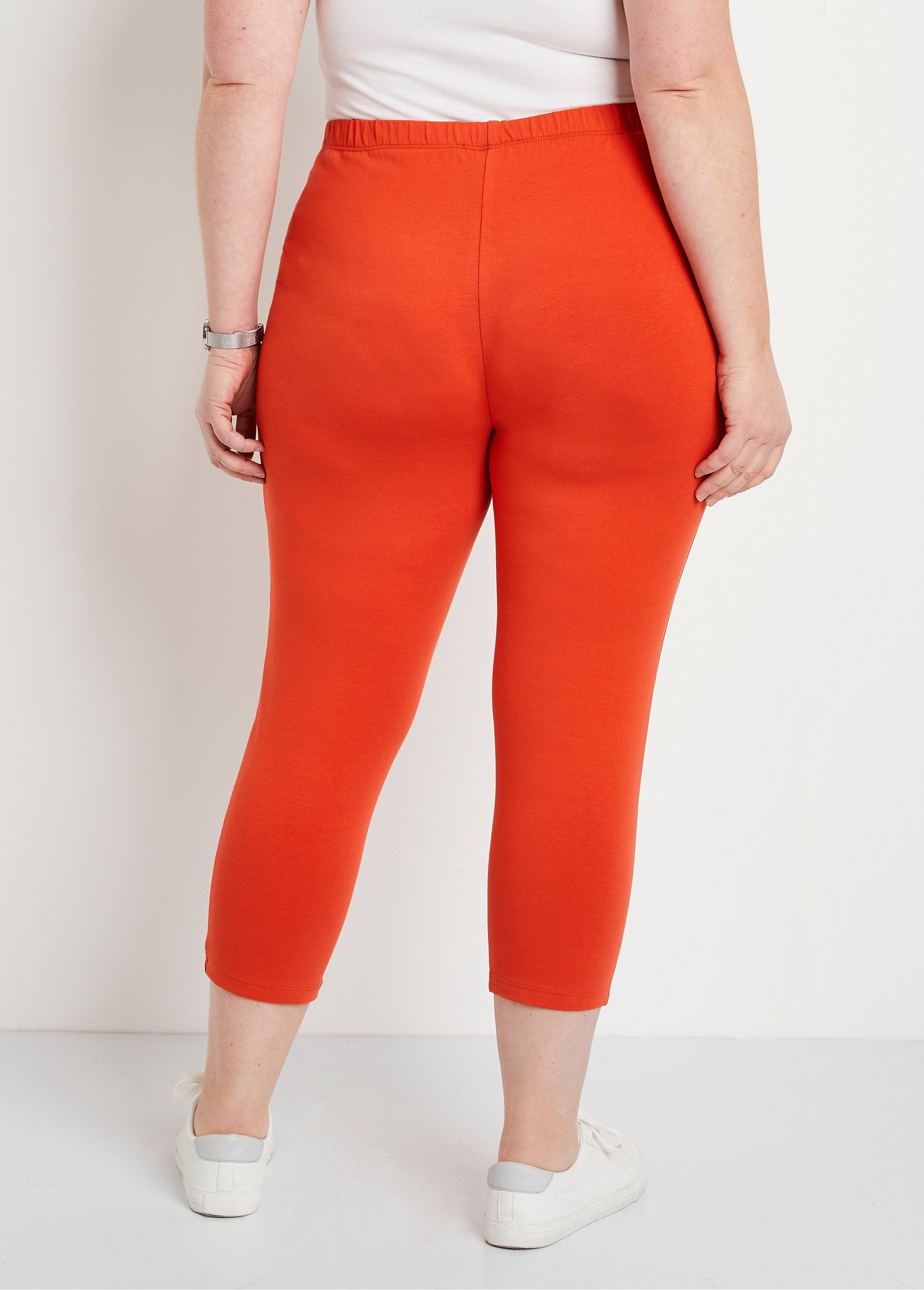 Leggings_corti_in_cotone_con_elastico_in_vita_ARANCIA_DO1_curvy