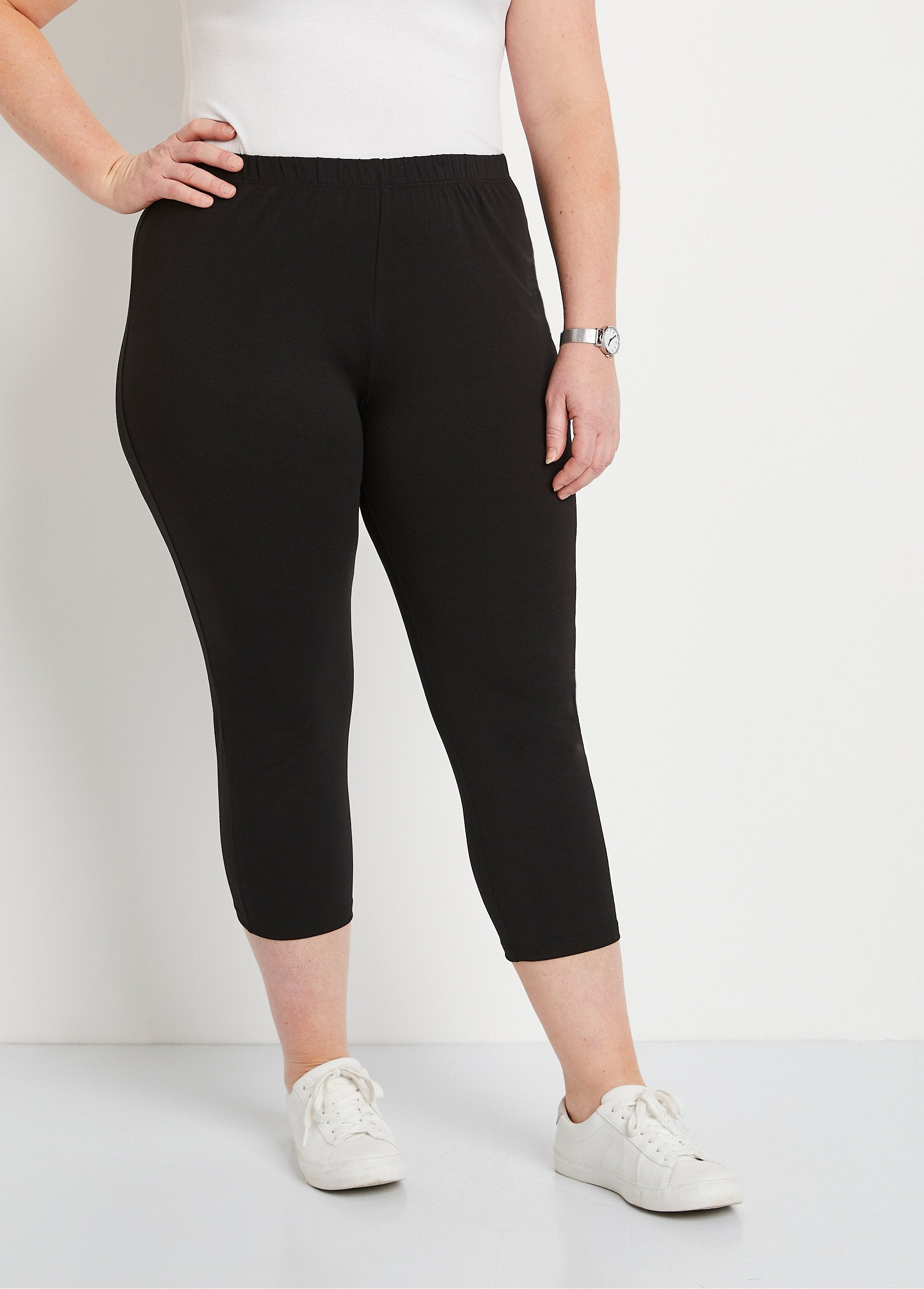 Leggings_corti_in_cotone_con_elastico_in_vita_NERO_FA1_curvy