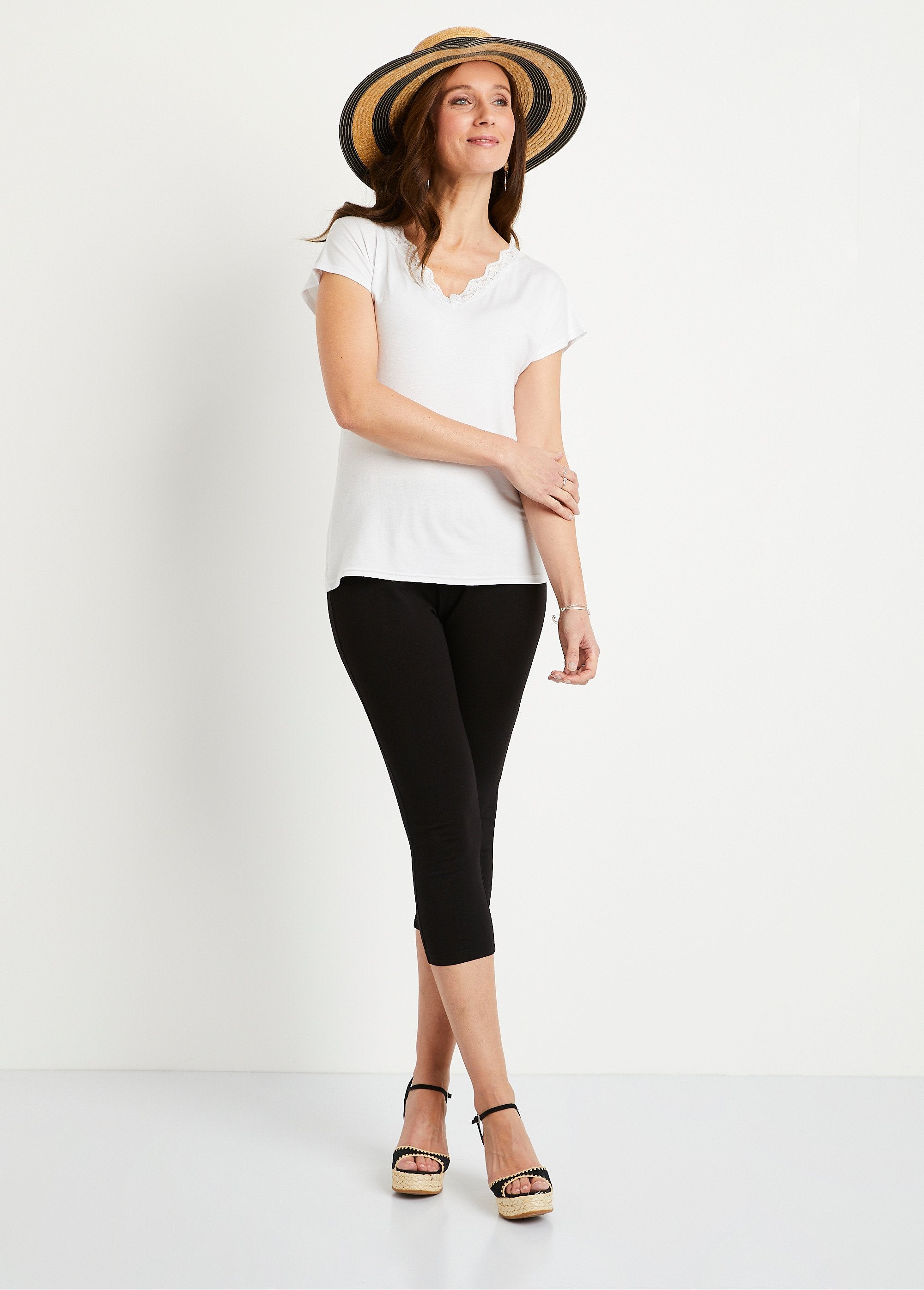 Leggings_corti_in_cotone_con_elastico_in_vita_NERO_SF1_slim