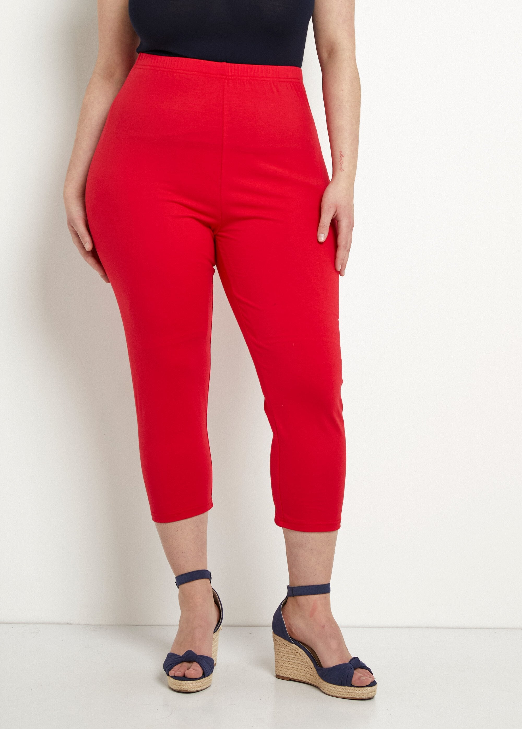 Leggings_corti_in_cotone_con_elastico_in_vita_Uni_capucine_FA1_curvy