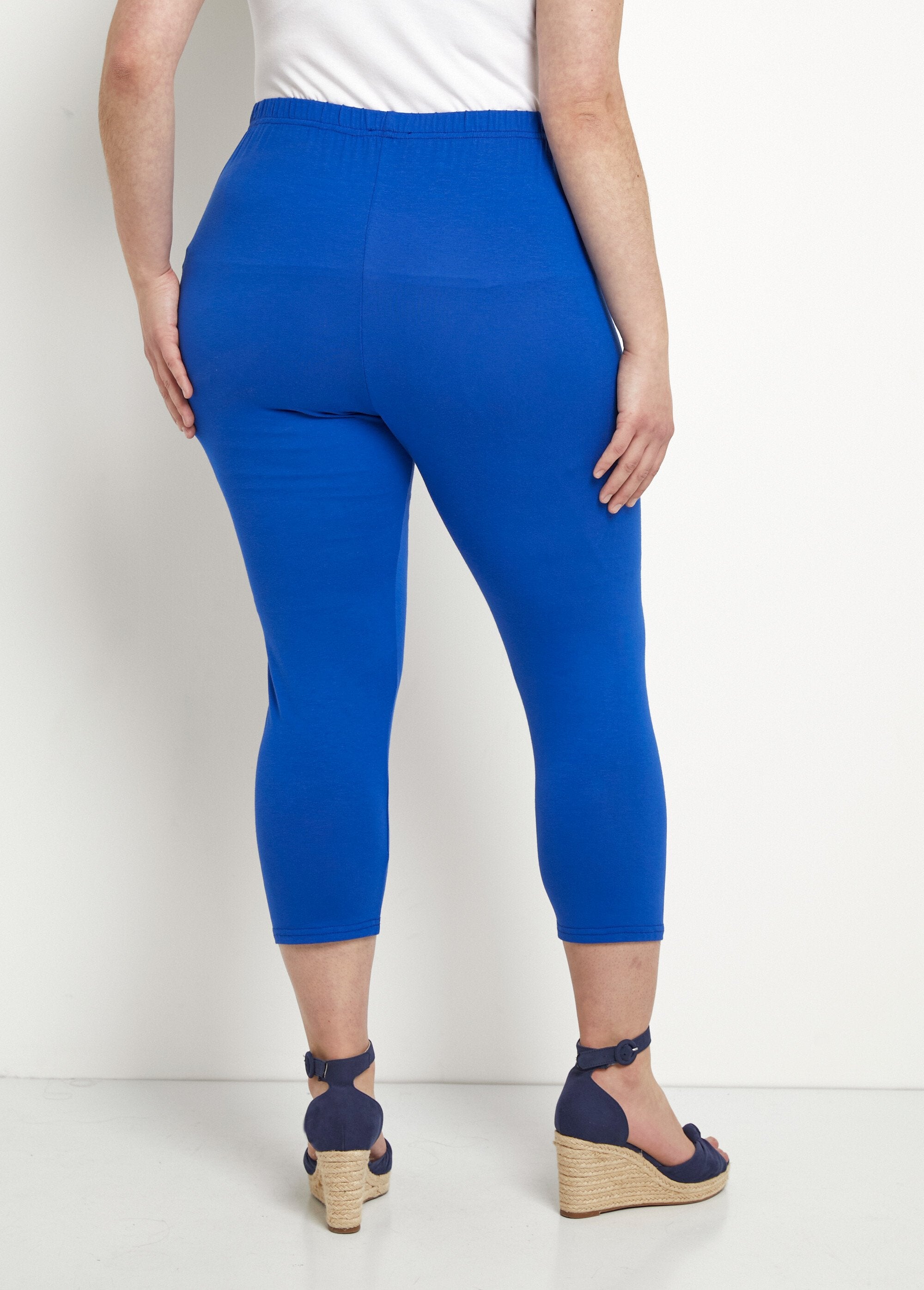 Legging_court_taille_élastiquée_extensible_Uni_bleu_DO1_curvy