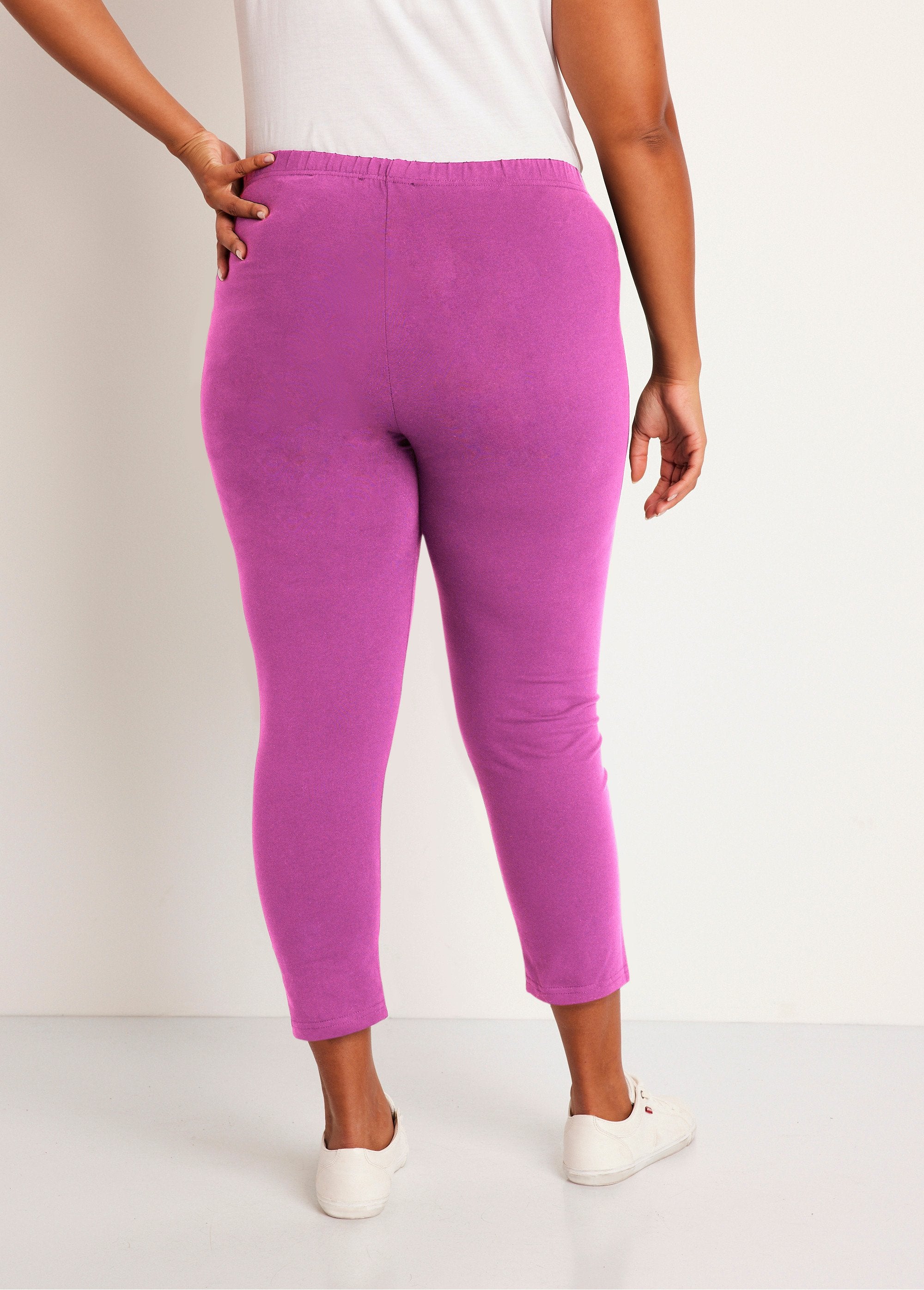 Leggings_corti_tinta_unita_con_elastico_in_vita_Fucsia_DO1_curvy