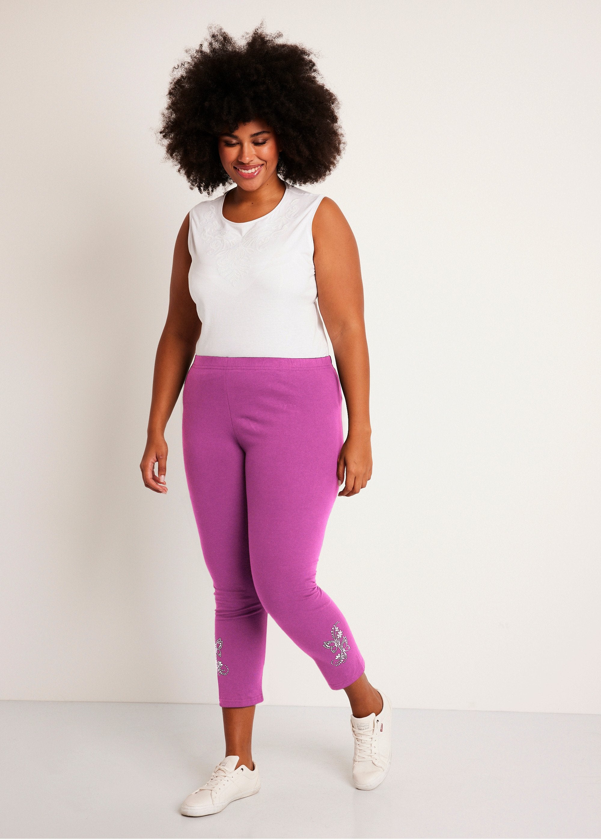 Leggings_corti_tinta_unita_con_elastico_in_vita_Fucsia_SF1_curvy