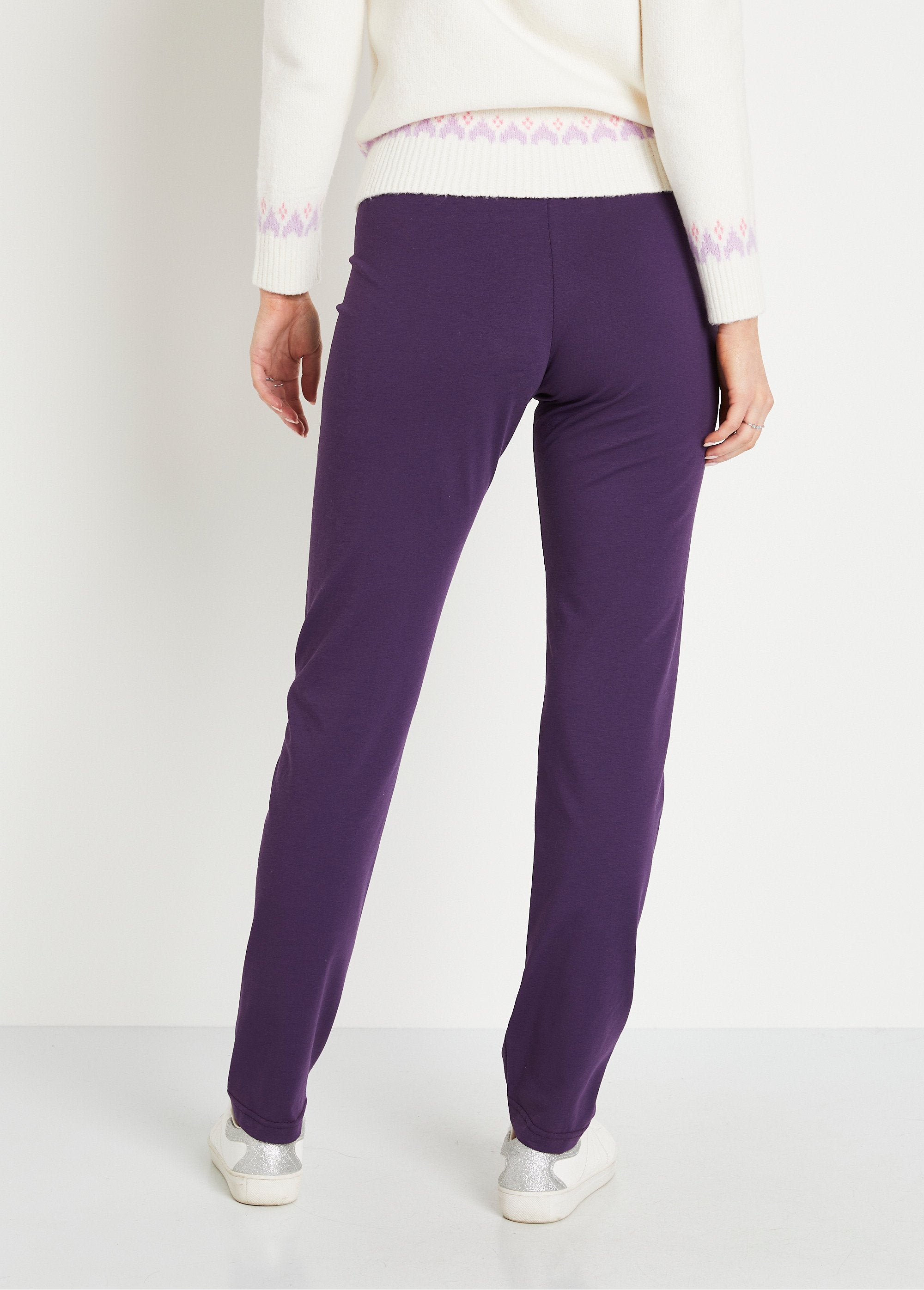 Leggings_in_jersey_di_cotone_con_elastico_in_vita_Prugna_DO1_slim