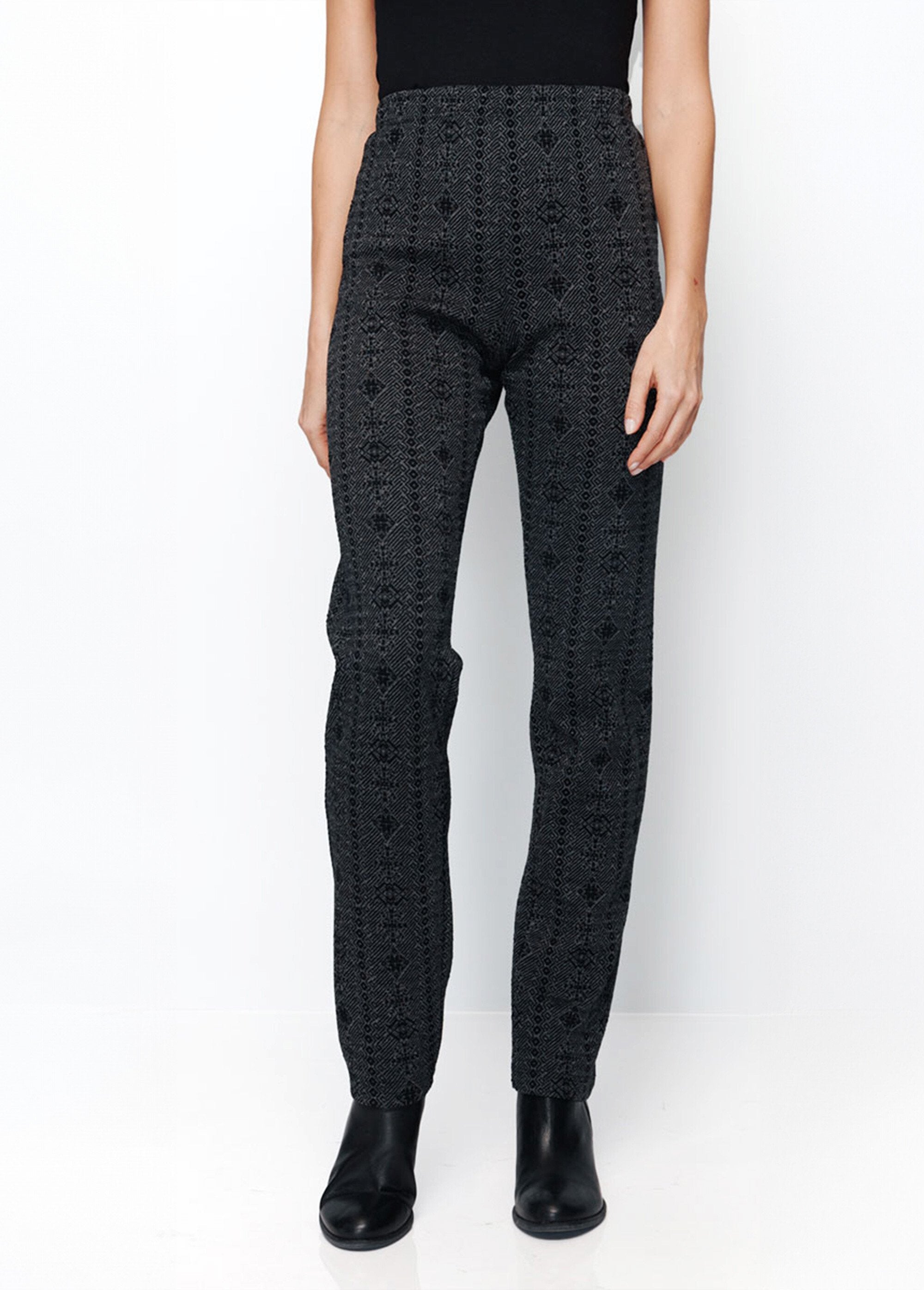 Leggings_in_jersey_stretch_con_elastico_in_vita_Antracite_e_nero_FA1_slim