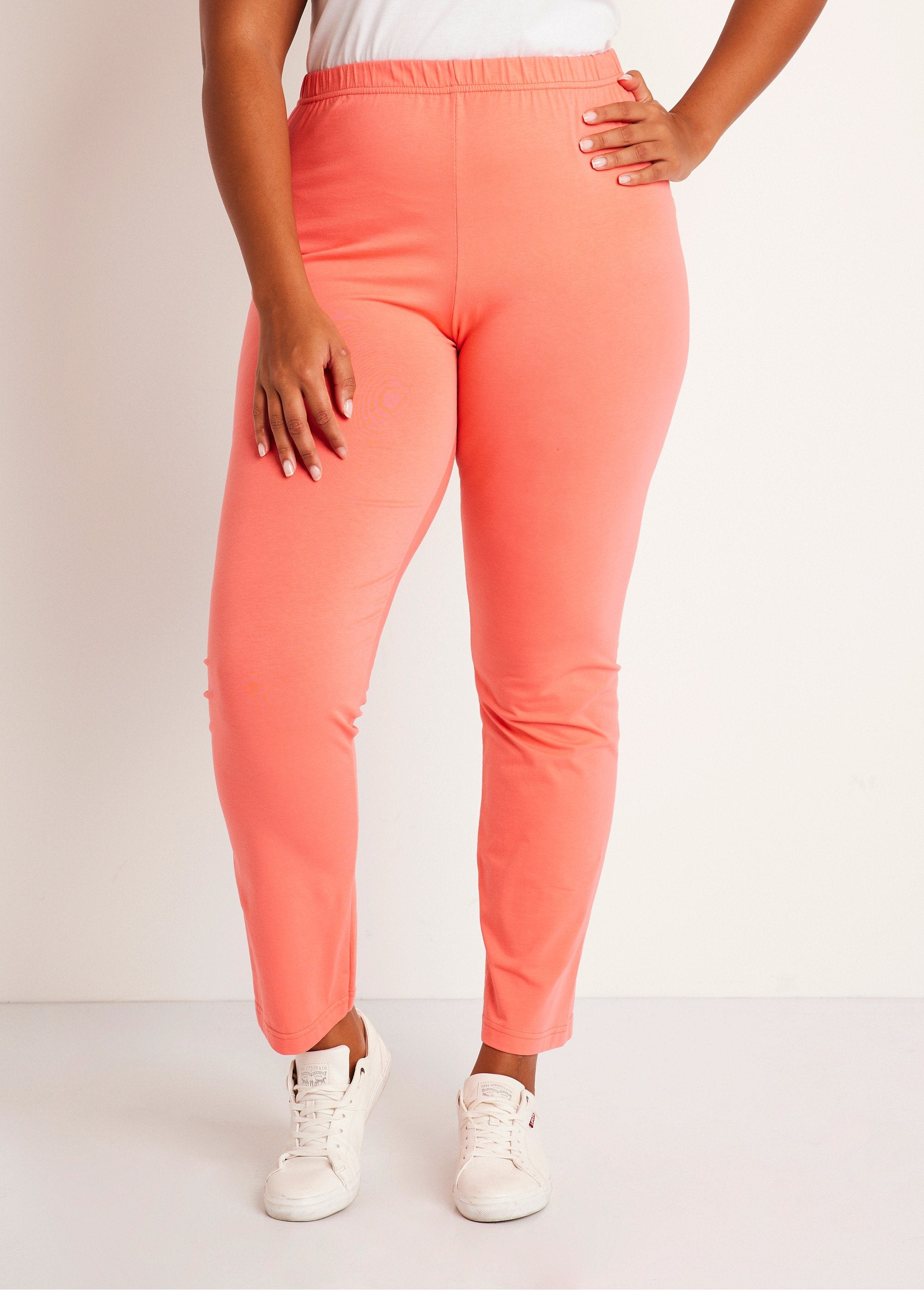 Leggings_in_jersey_di_cotone_con_elastico_in_vita_Corallo_FA1_curvy