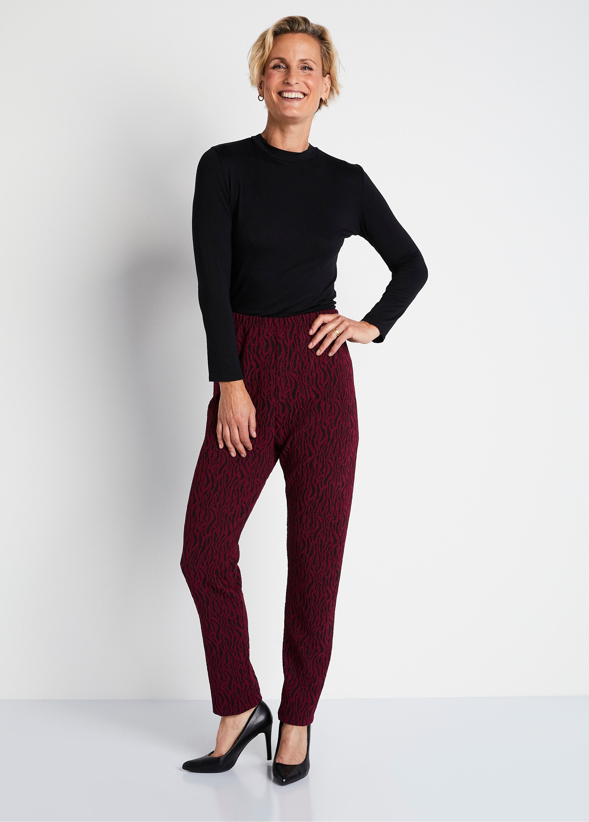 Legging_in_jacquard_con_vita_elasticizzata_Zebra_bordeaux_SF1_slim