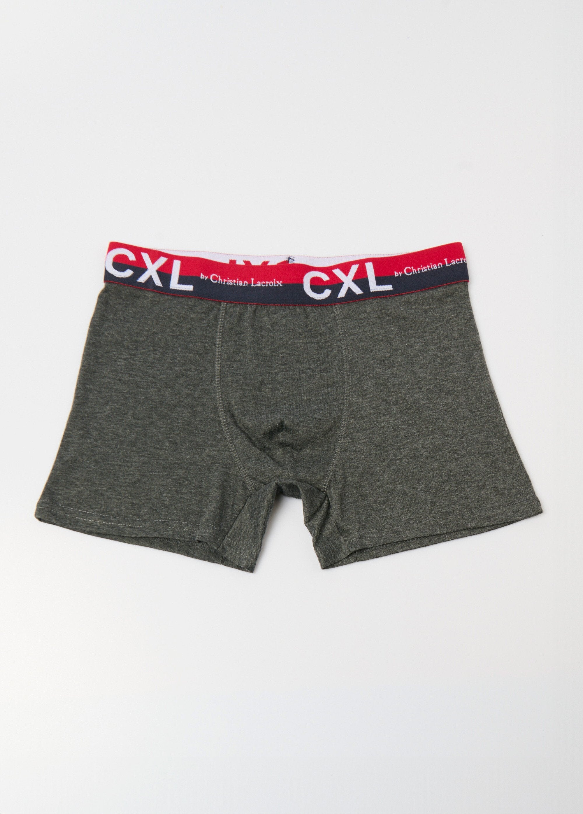 Confezione_da_4_boxer_in_tinta_unita_con_logo_in_vita_Gris_fonce_FA1_slim