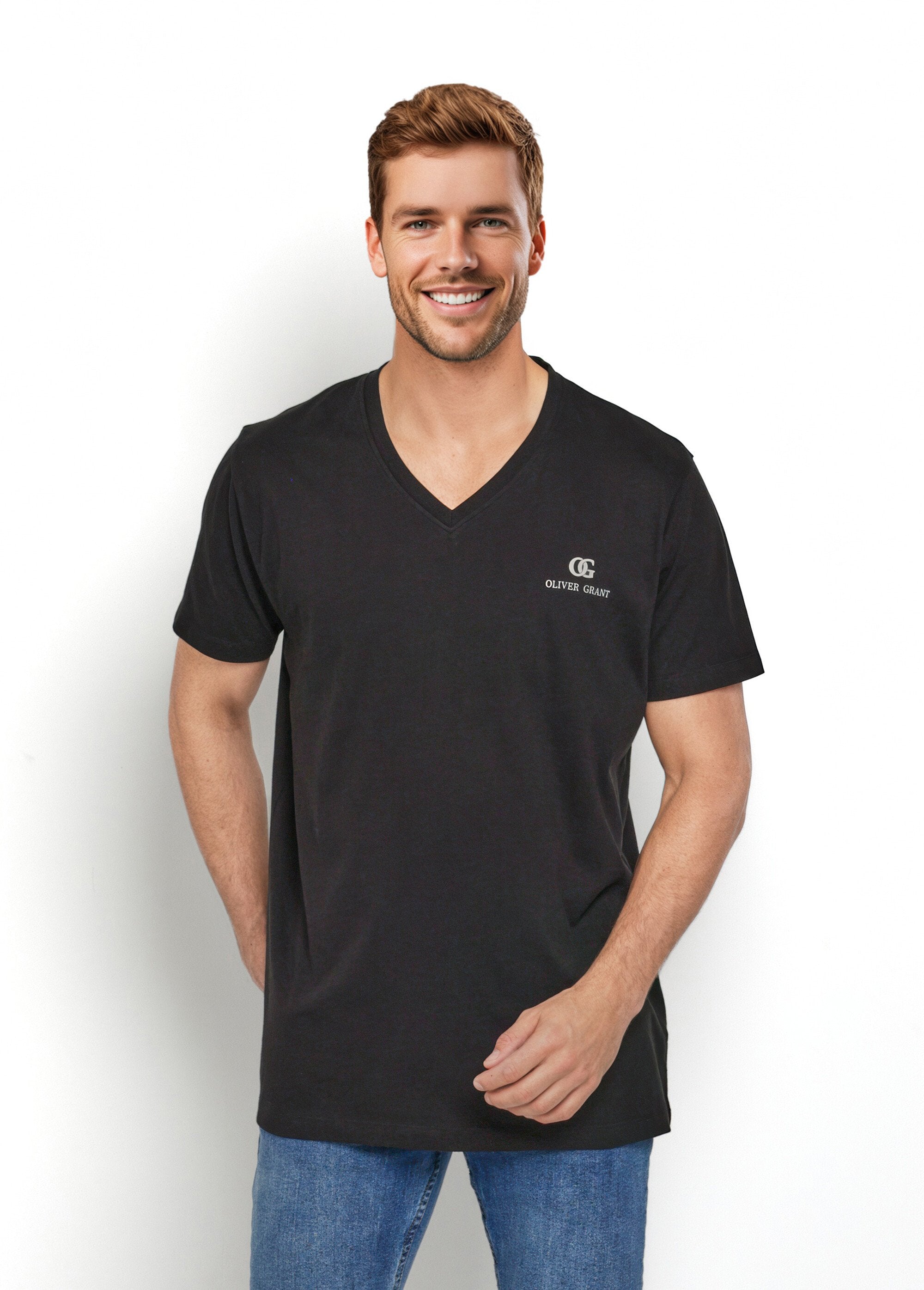 T-shirts_foncés_col_V_manches_courtes_Noir_FA1_slim