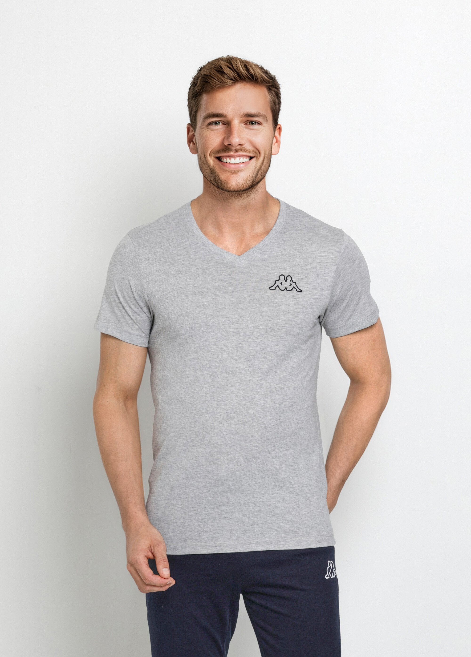 T-shirt_scura_a_maniche_corte_con_scollo_a_V_Gris_FA1_slim