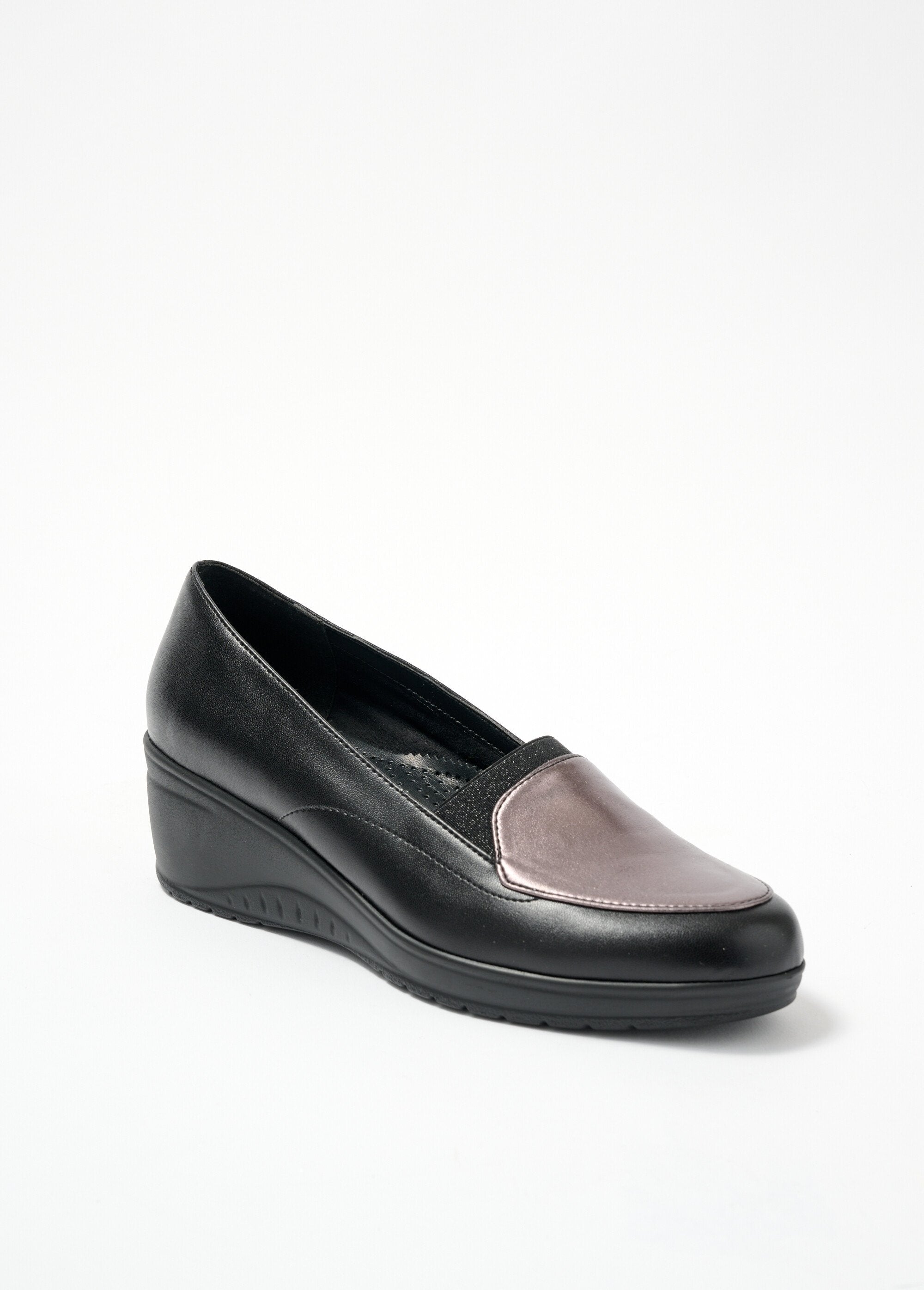 Mocassins_largeur_confort_élastiqués_compensés_Noir_et_plomb_FA1_slim