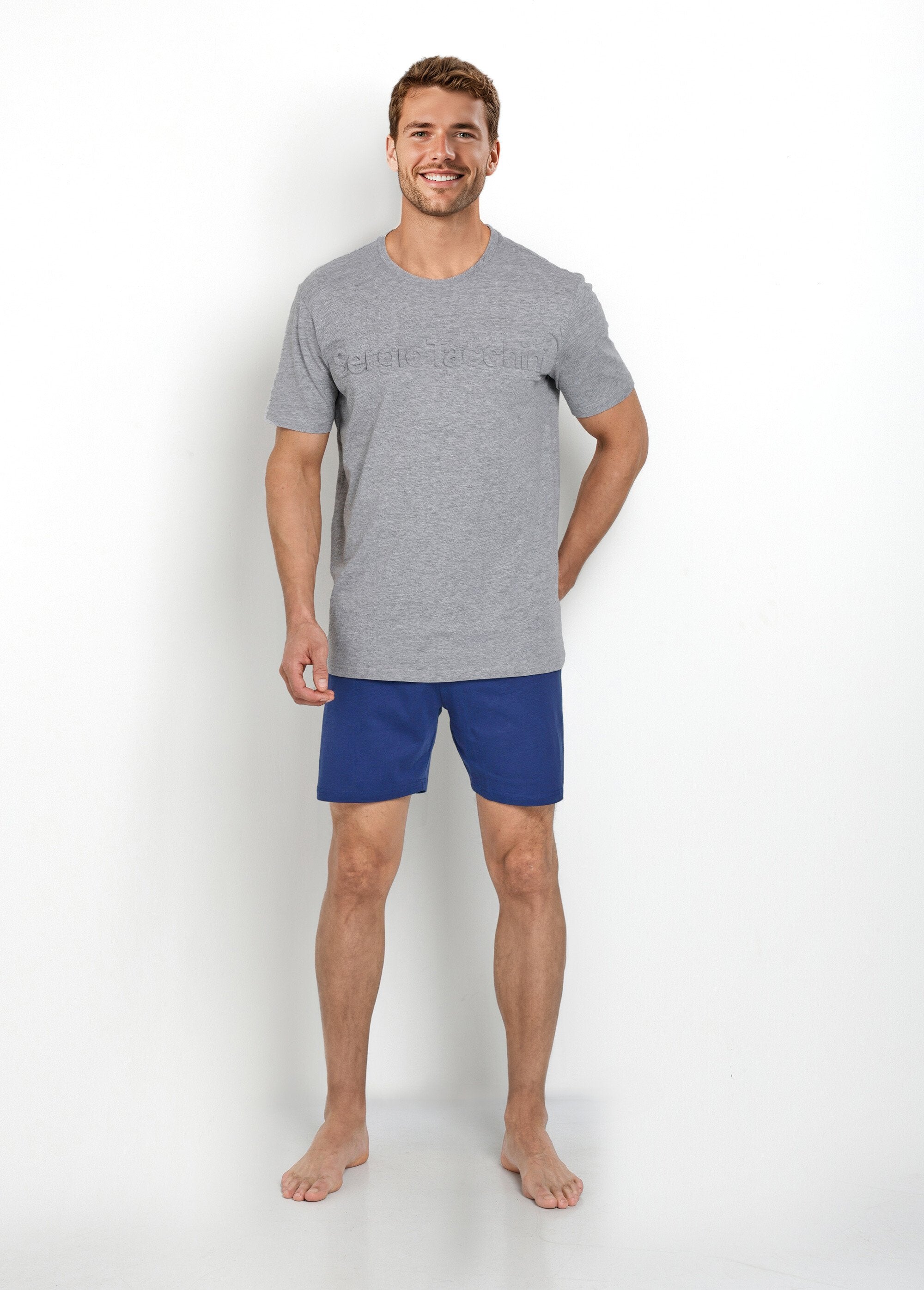 Pantaloncini_da_pigiama_in_cotone_con_logo_3D,_tema_leggero_Bleu_FA1_slim
