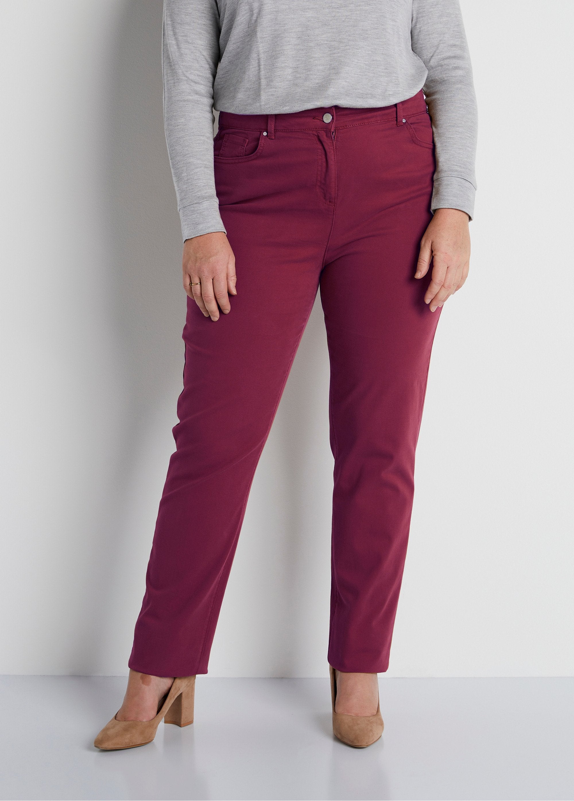 Pantaloni_5_tasche_a_gamba_dritta_in_cotone_elasticizzato_Bordeaux_FA2_curvy