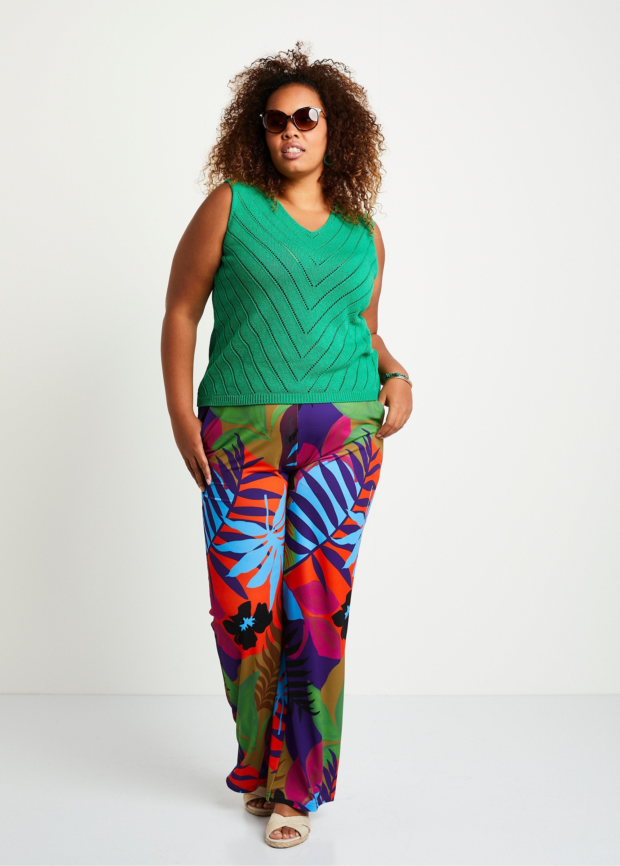 Pantaloni_aderenti_con_elastico_stampato_in_vita_Multicolore_SF1_curvy