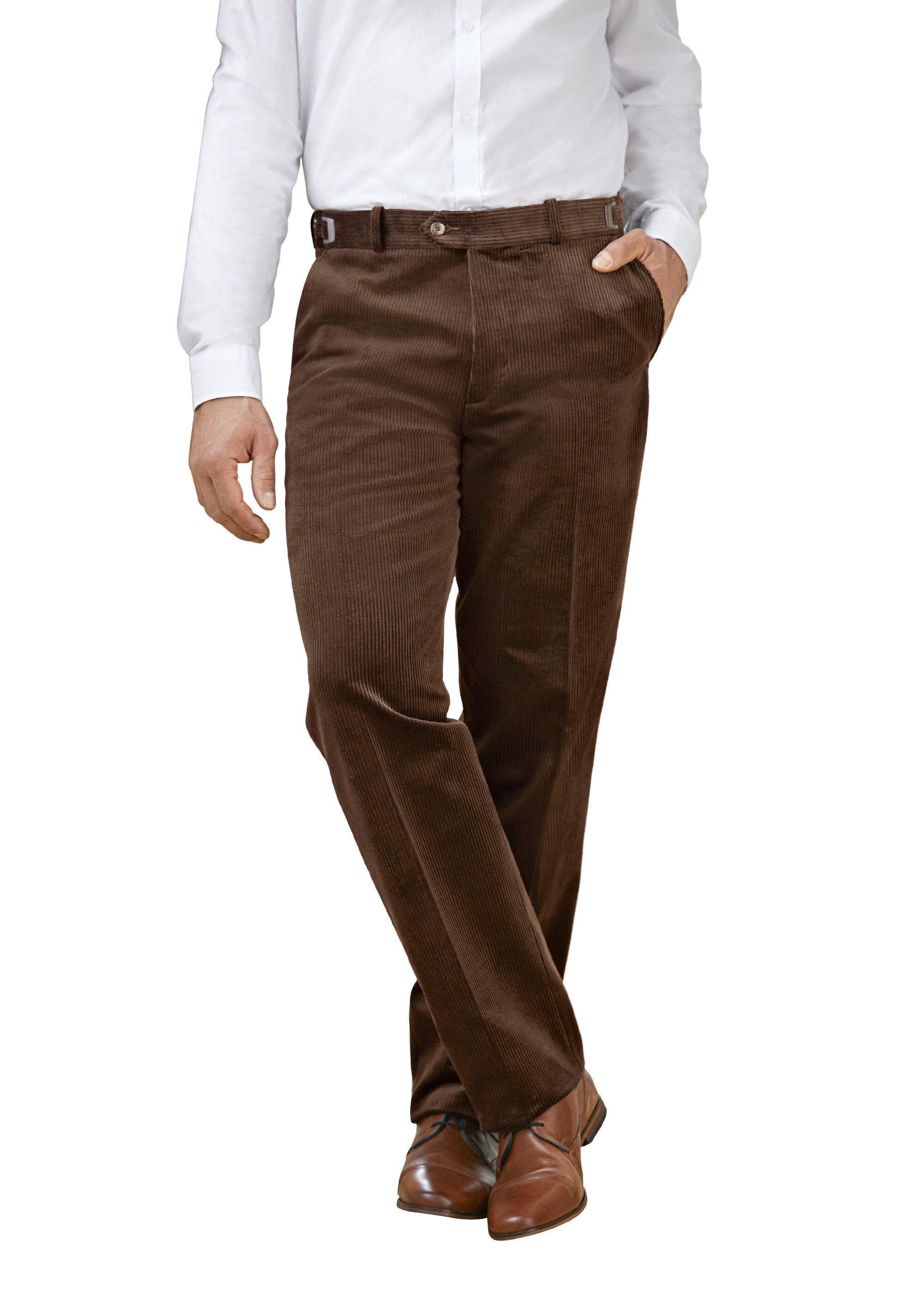 Pantaloni_comfort_con_cintura_regolabile_Marron_FA1_slim