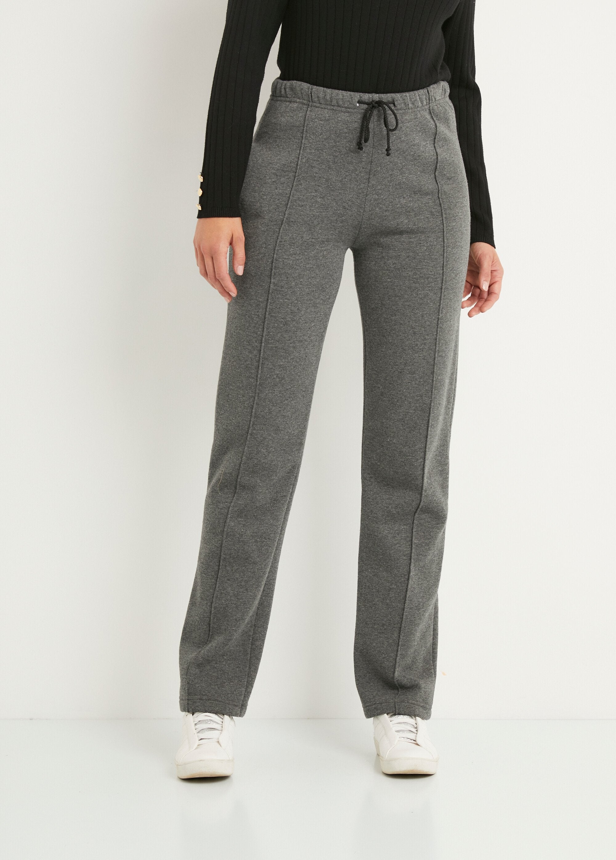 Pantaloni_lounge_con_elastico_in_vita_in_pile_Grigio_Antracite_FA1_slim