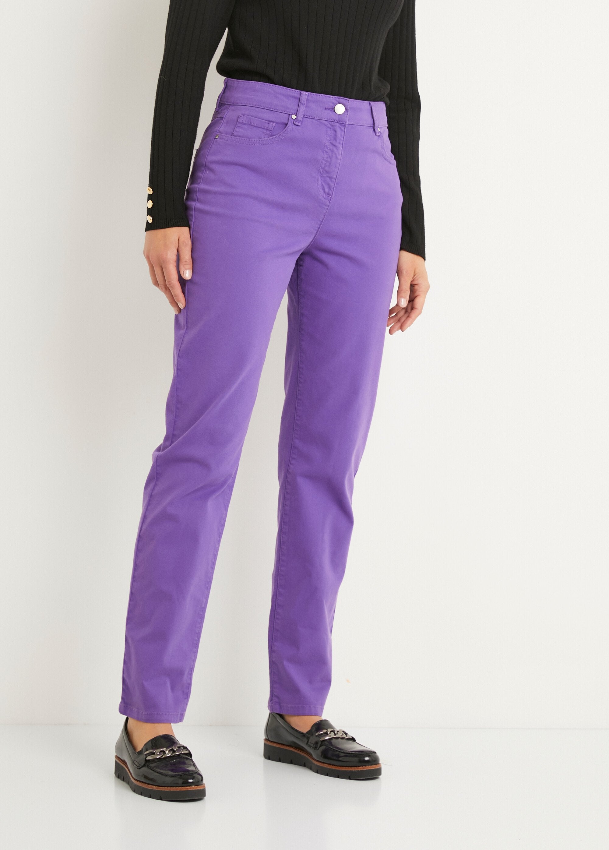 Pantalon_droit_5_poches_coton_stretch_Violet_FA1_slim