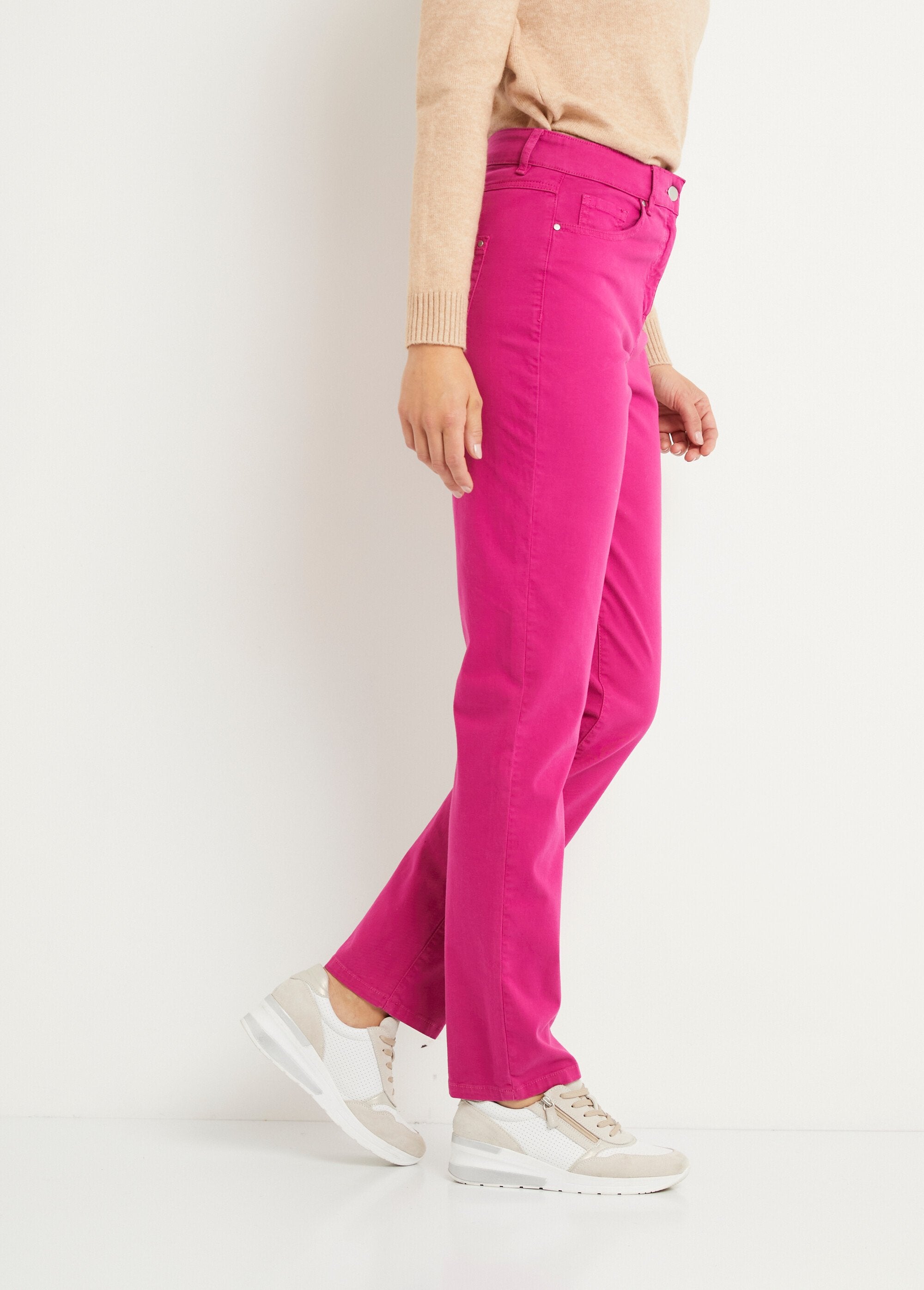 Pantaloni_5_tasche_a_gamba_dritta_in_cotone_elasticizzato_Rose_magenta_DR1_slim